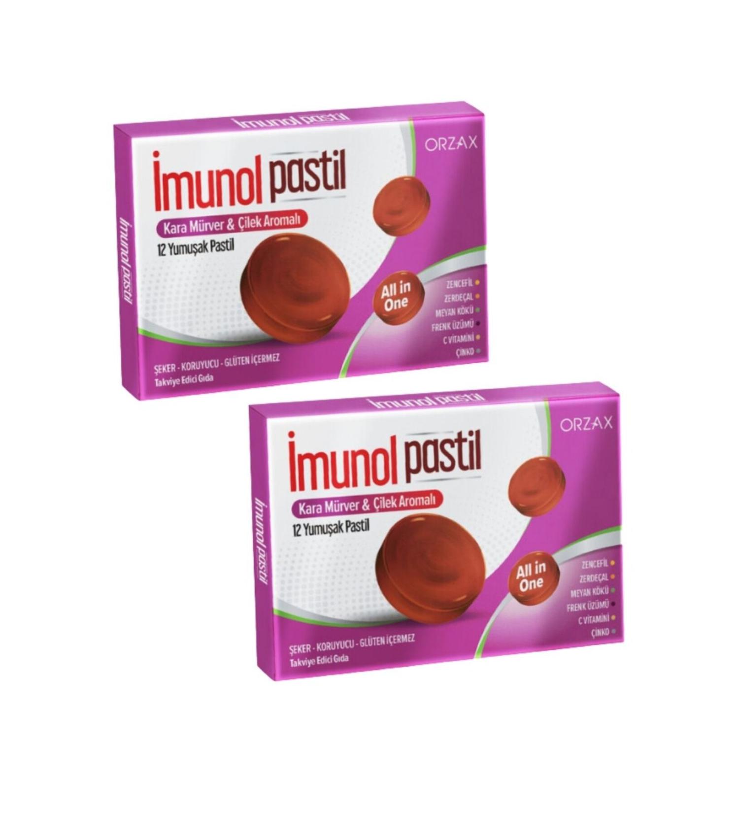 IMUNOL Imunol Elderberry & Strawberry Flavored 12 Pastilles x 2 Pieces