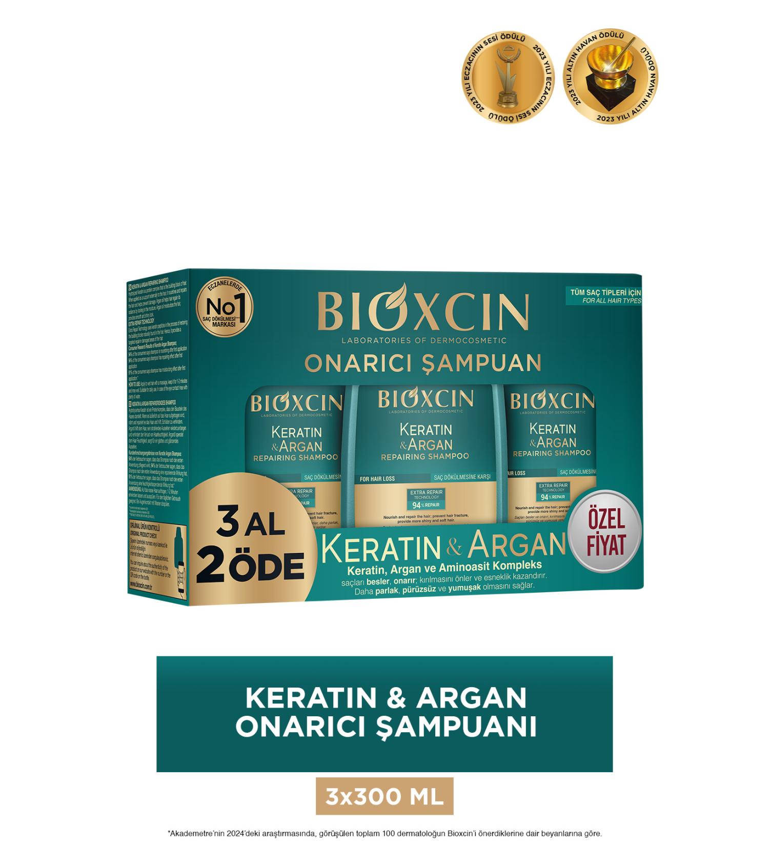 Bioxcin Keratin & Argan Repair Care Shampoo 300 ml Buy 3 Pay 2 - Damaged and Sensitive Hair - Buy Online on GoSupps.com