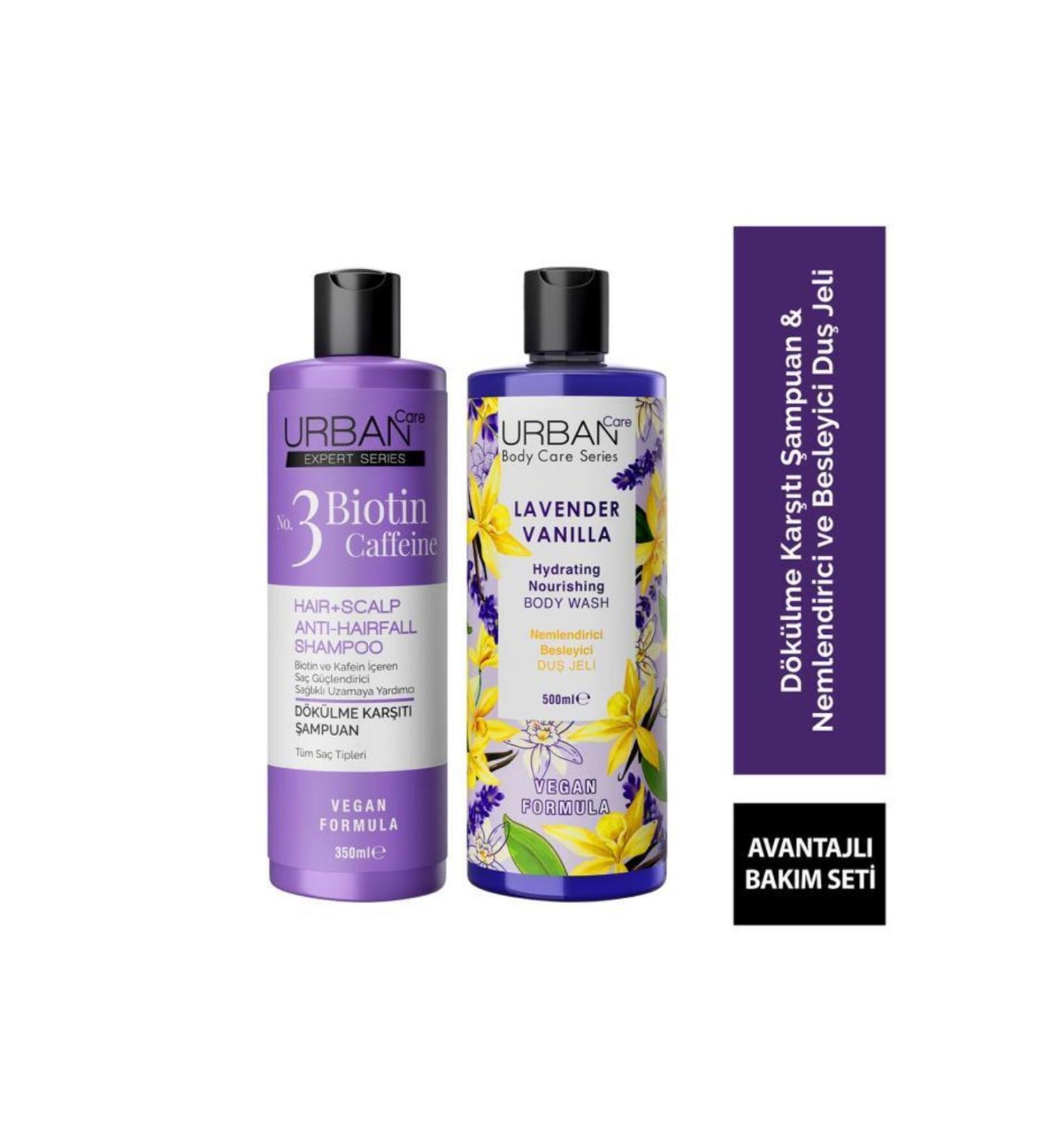 Urban Care Expert & Caffeine Shampoo + Lavender & Vanilla Shower Gel Set - Buy Online on GoSupps.com
