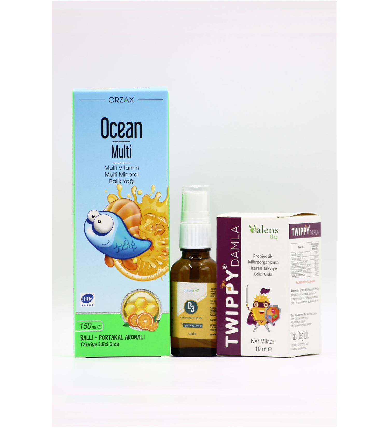 Ocean Multi Estellife D3 Spray and Twippy Drops - Vitamin Vitamin D and Probiotic Package for Children - Buy Online on GoSupps.com