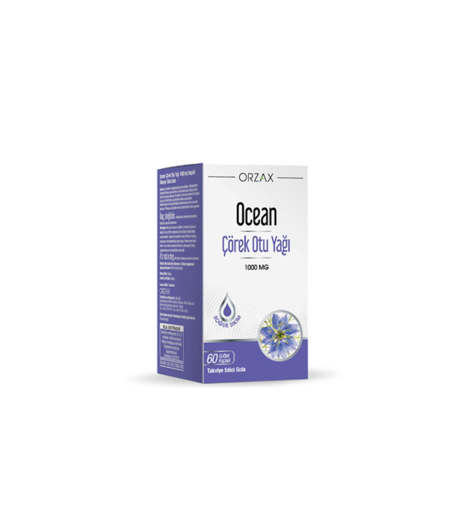 Orzax Ocean Black Cumin Oil 1000 Mg 60 Capsules
