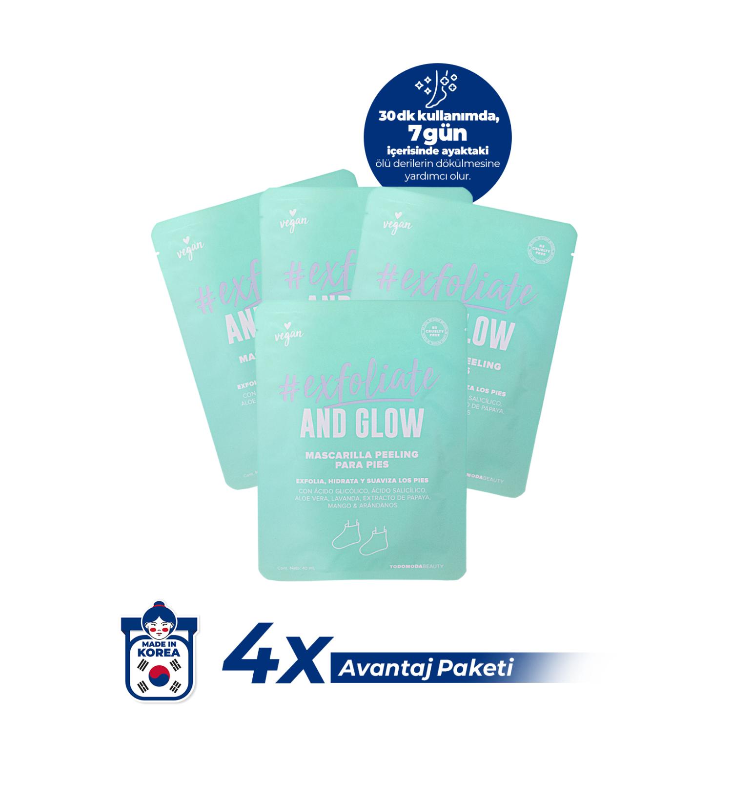 todobeauty 4-Pack Exfoliate and Glow Sock Type Peeling Foot Mask - Buy Online on GoSupps.com