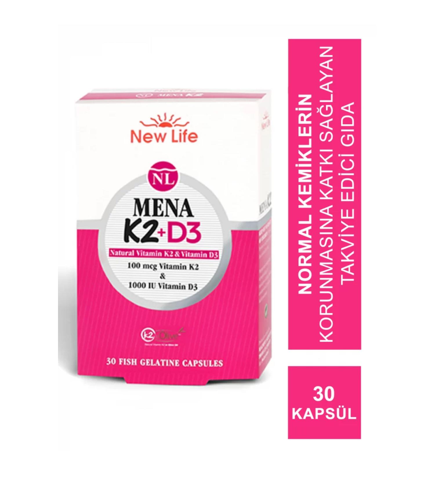 New Life Mena K2+D3 30 Capsules
