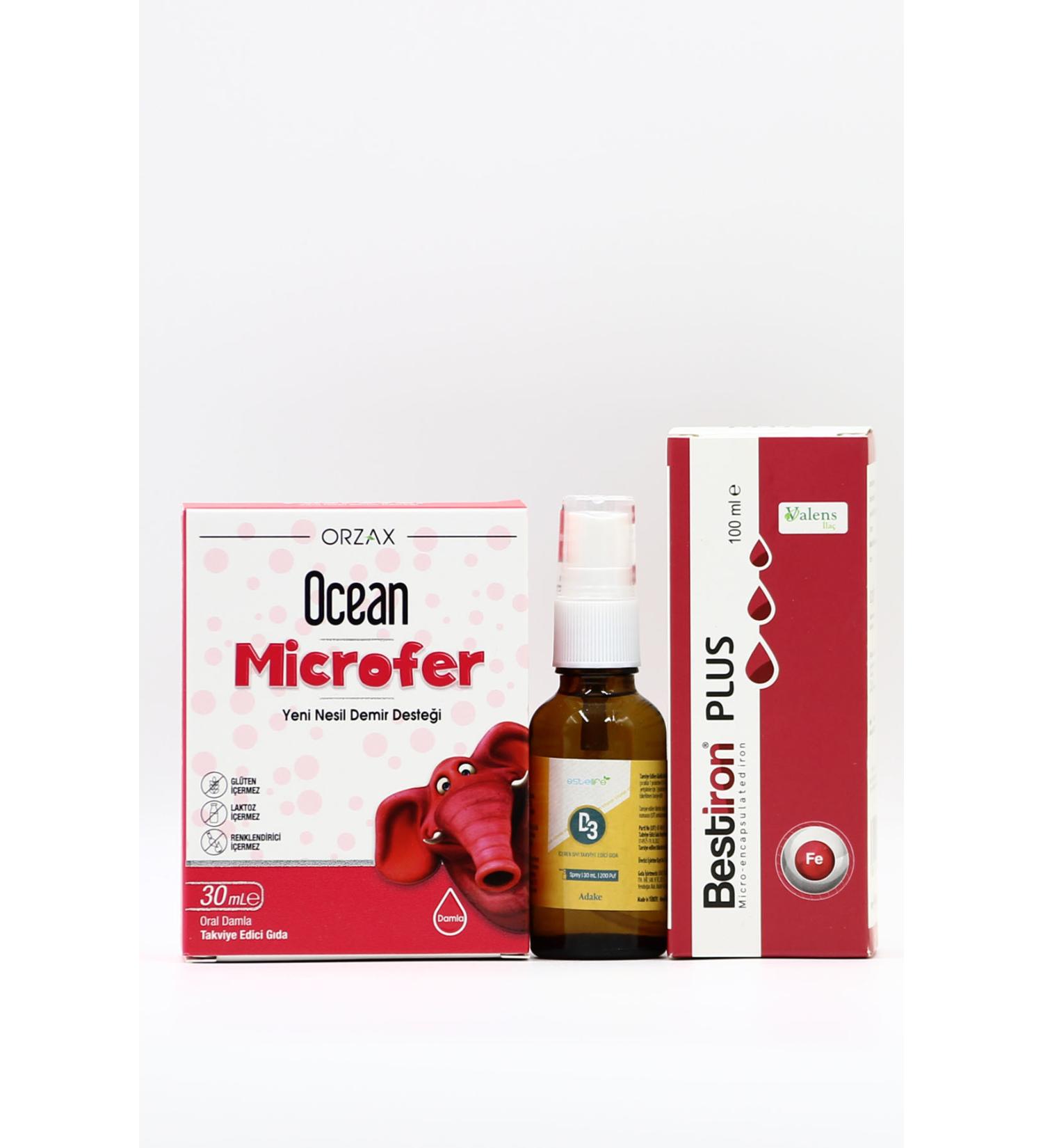 Ocean Microfer Estellife D3 Bestiron Plus Iron Supplement Package
