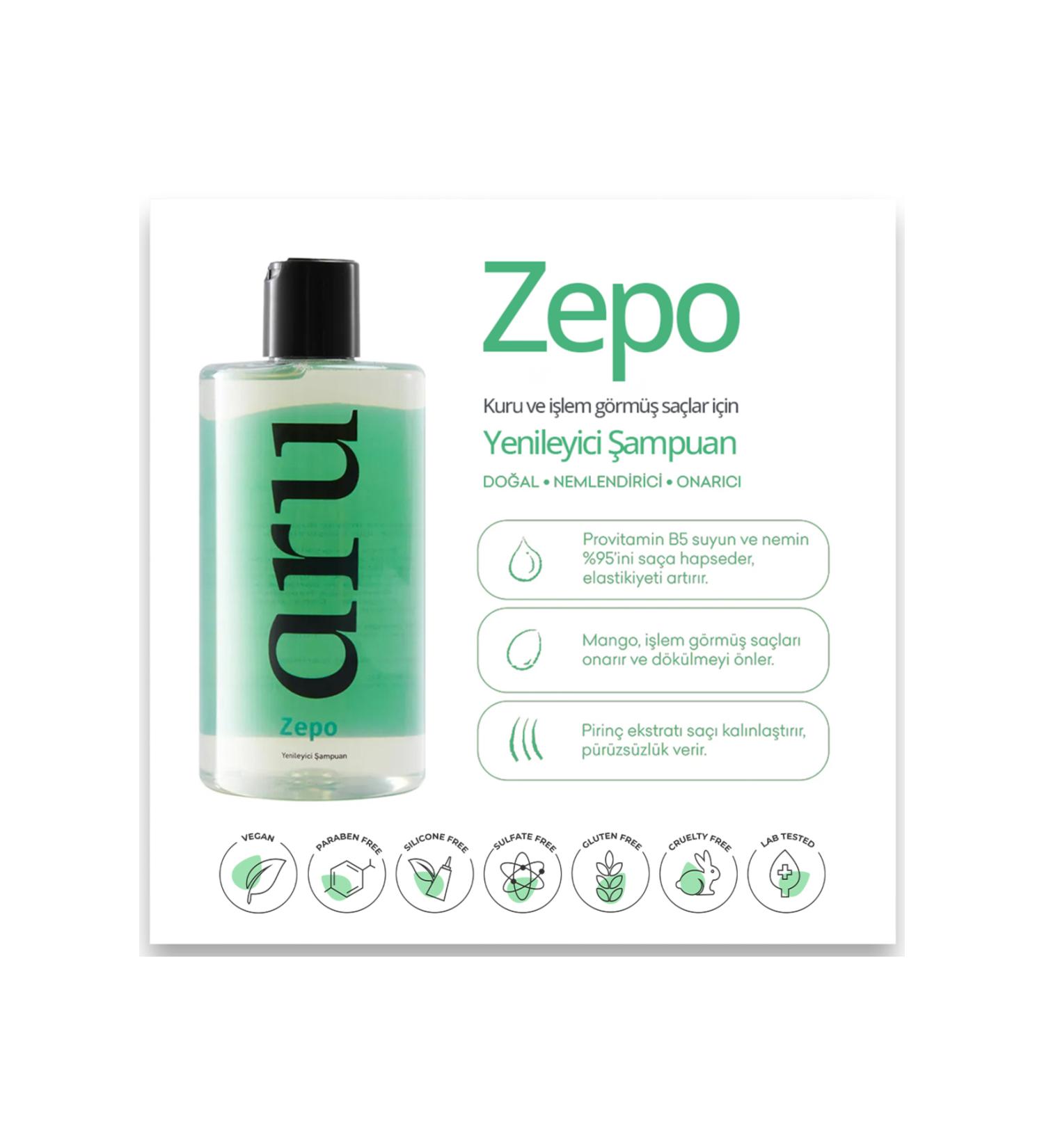 ARU Zepo Color Protection Renewing Shampoo 350 Ml - Buy Online on GoSupps.com