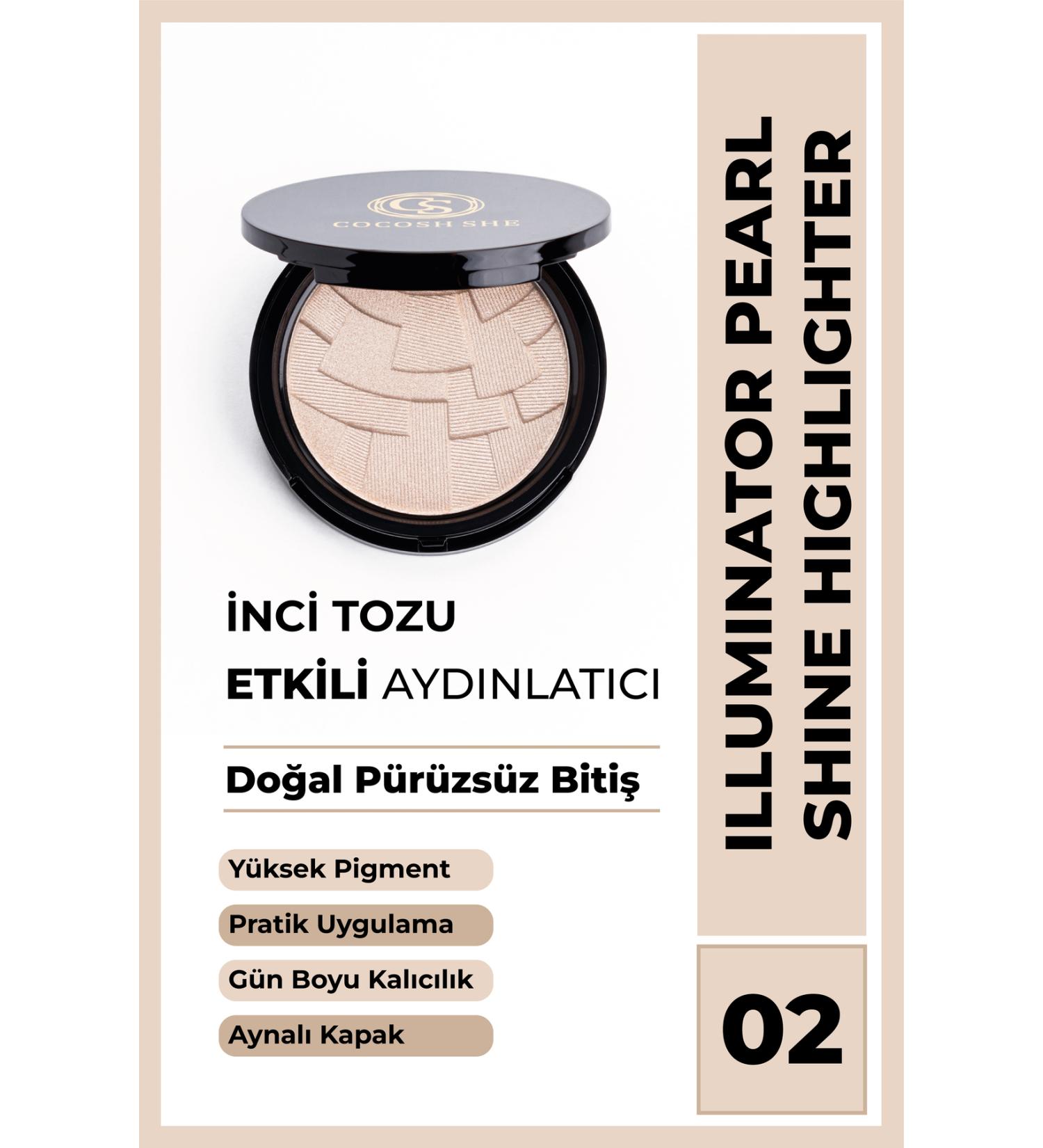 Cocosh She Pearl Shine Highlighter Illuminator 02 Champagne Pearl Powder High Pigmentation Soft Texture - Buy Online on GoSupps.com