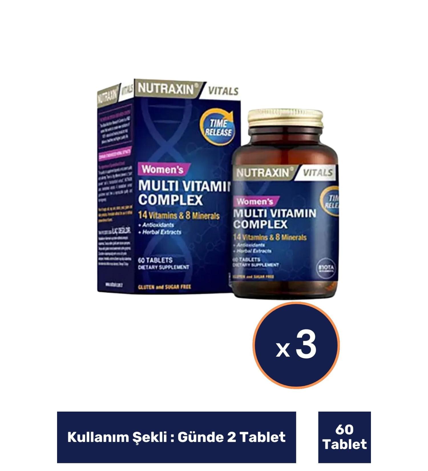 Nutraxin Women's Multivitamin Complex 60 Tablets 3 Pack