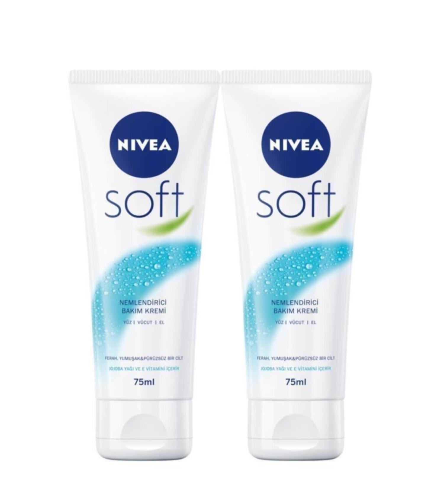 NIVEA Soft Moisturizing Care Cream 75 ml X2