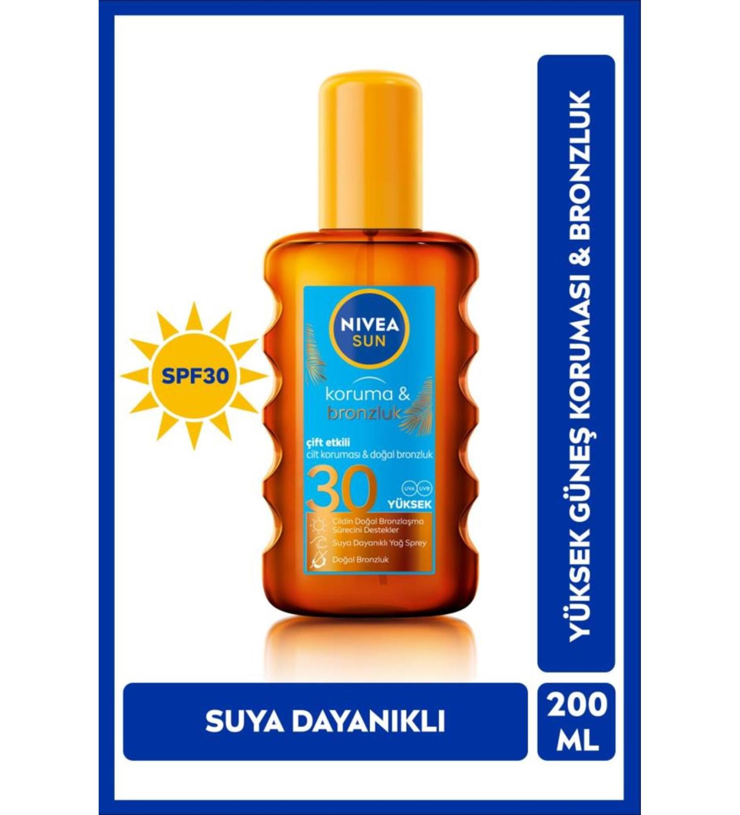 NIVEA Sun Double Protection and Tan Sun Spray 200ml SPF30 Natural Tan Water Resistant - Buy Online on GoSupps.com