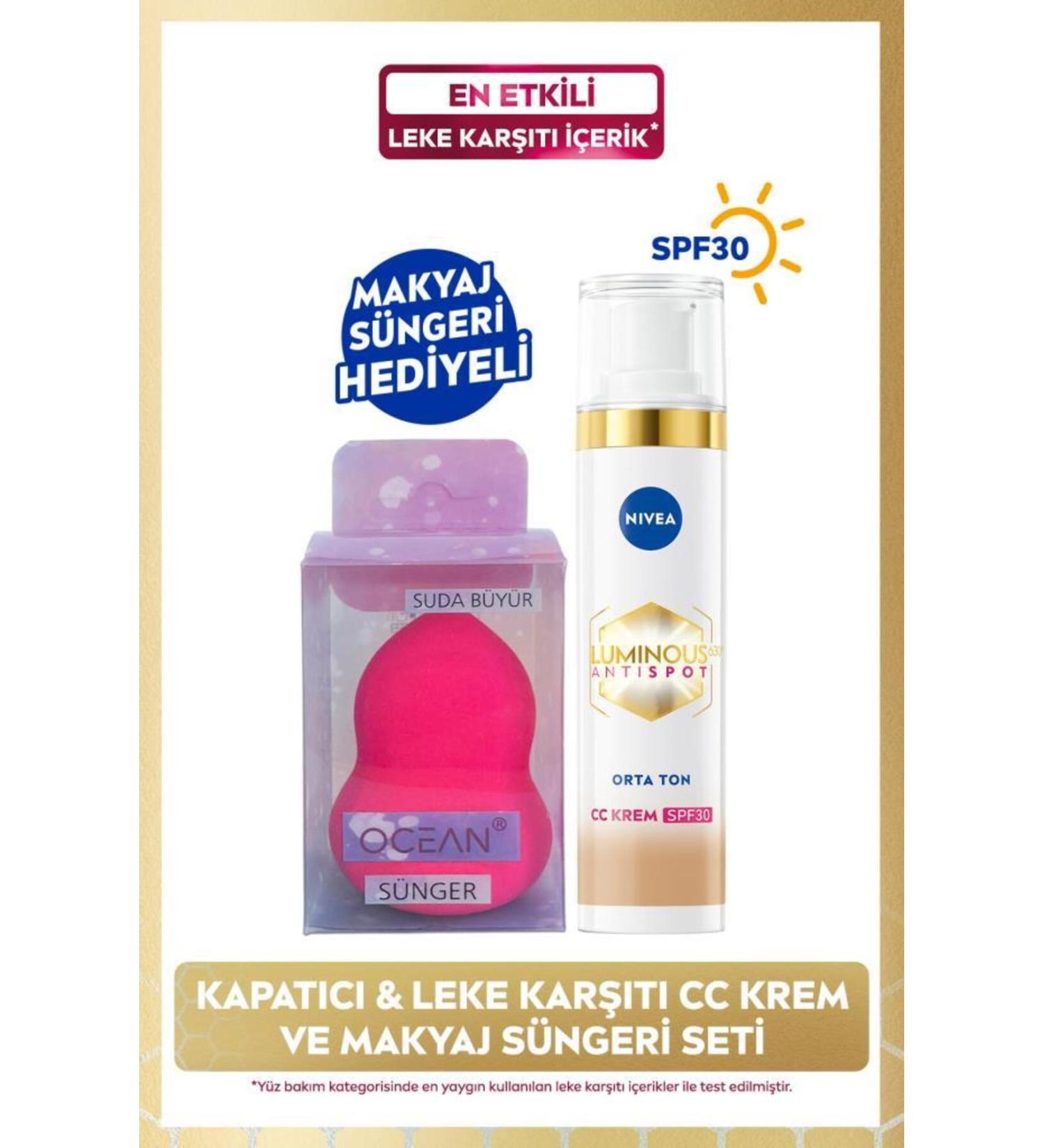 NIVEA Luminous630 Anti-Dark Spot CC Face Cream 40ml Spf30 Sunscreen Hyaluronic Acid Medium Tone