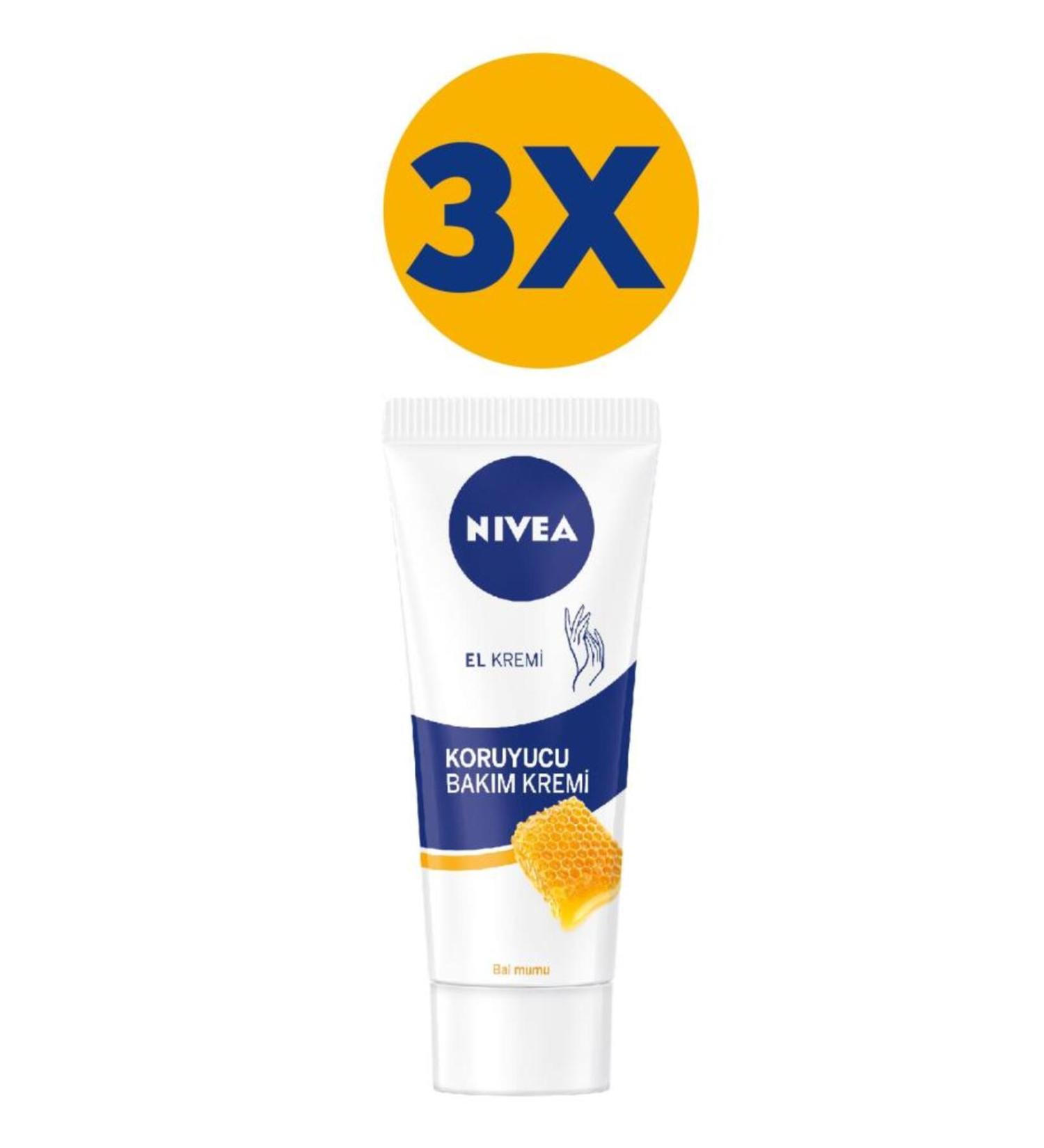 NIVEA Protective Care Hand Cream 75ml - Beeswax X3