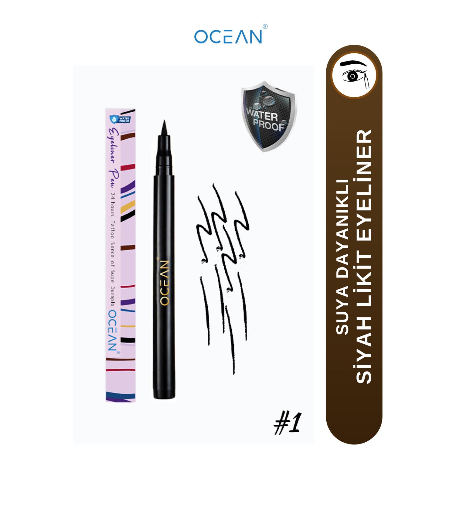 Ocean Black Eyeliner Liquid Pencil Eyeliner Waterproof Intense Pigment