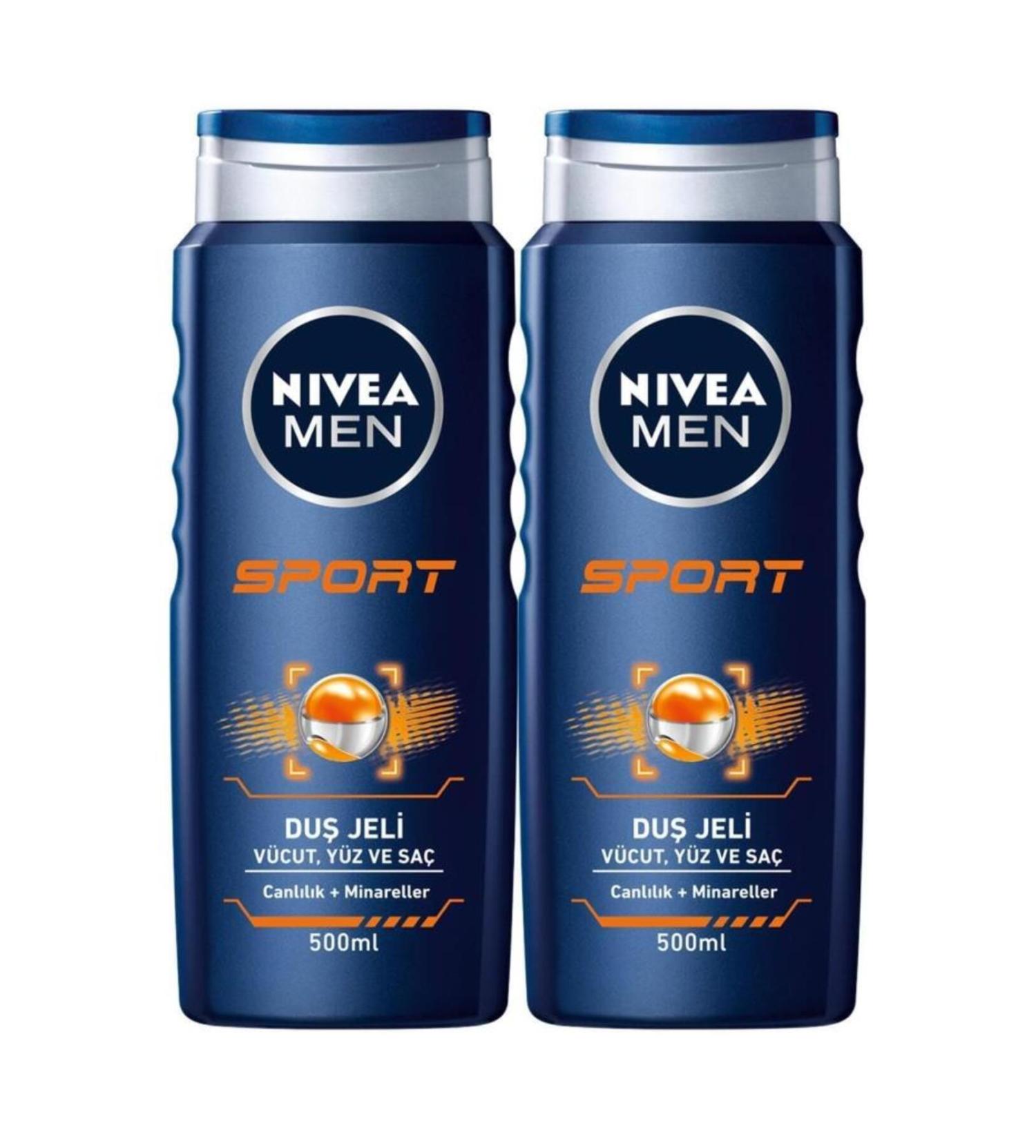 NIVEA Men Sport Shower Gel 500 ml X2 - Buy Online on GoSupps.com