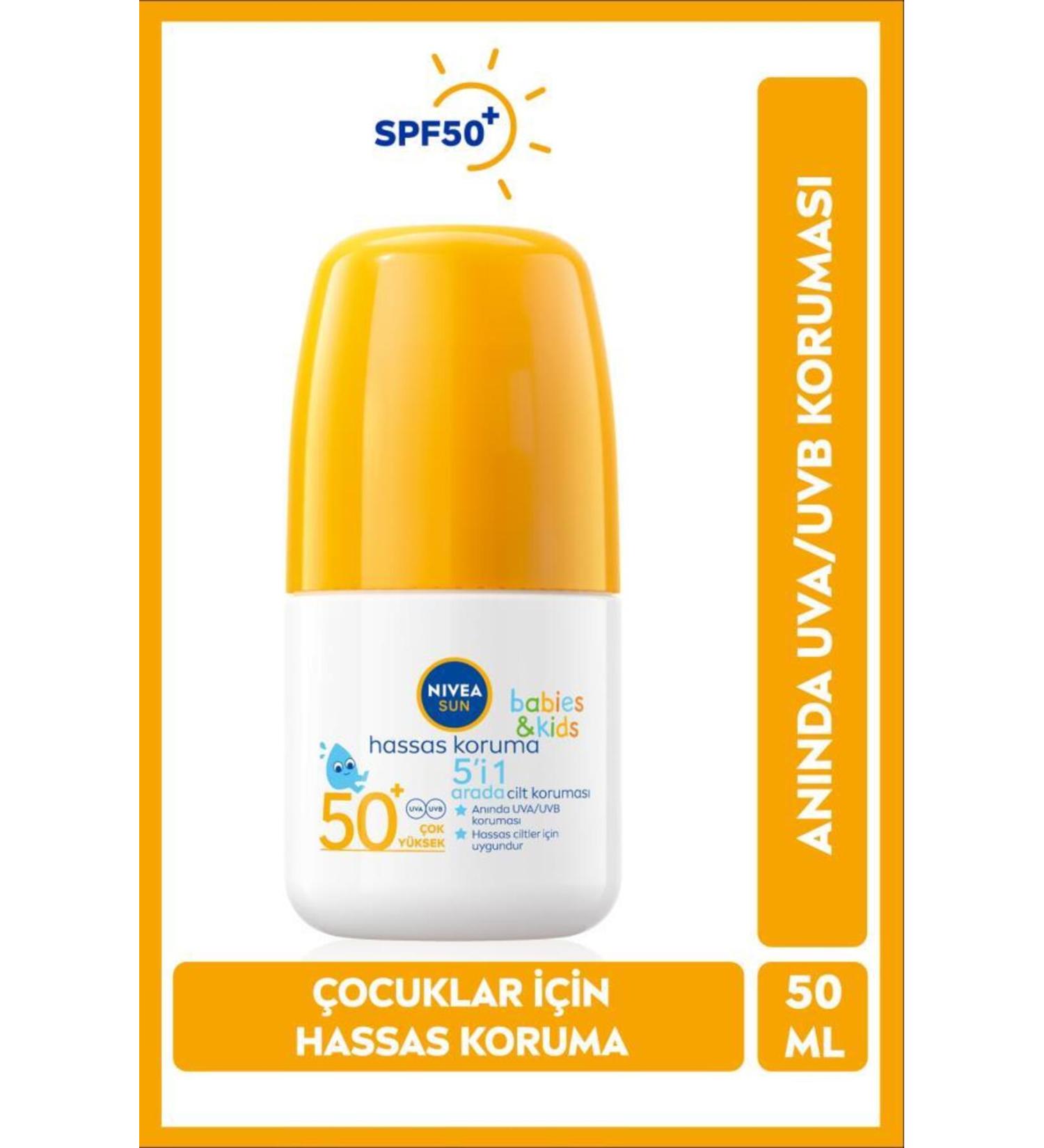 NIVEA SUN Baby Sensitive Protection Sunscreen Roll-on 50ml SPF50 UVA UVB Protection Water Resistant - Buy Online on GoSupps.com