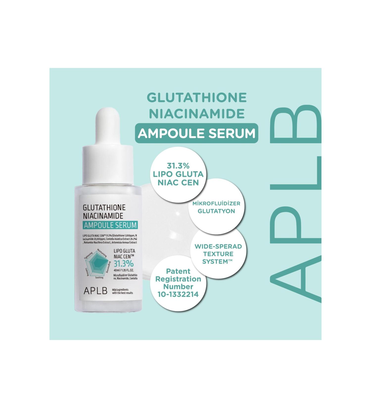 APLB Glutathione Niacinamide Ampoule Serum 40ml - Ampoule Serum Containing Glutathione and Niacinamide - Buy Online on GoSupps.com