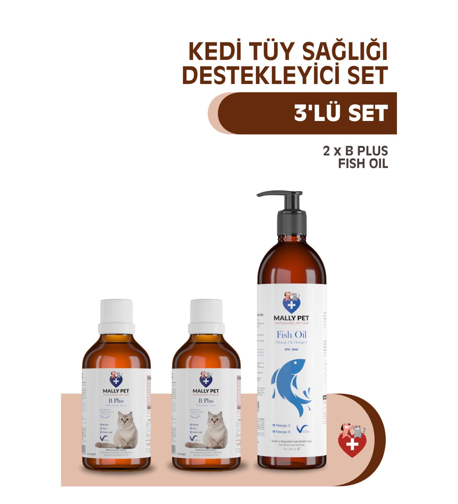 MALLY PET PROFESSIONEL PET CARE Cat Anti-Drying Set (2 x B Plus + Fish Oil) Set of 3 - Buy Online on GoSupps.com