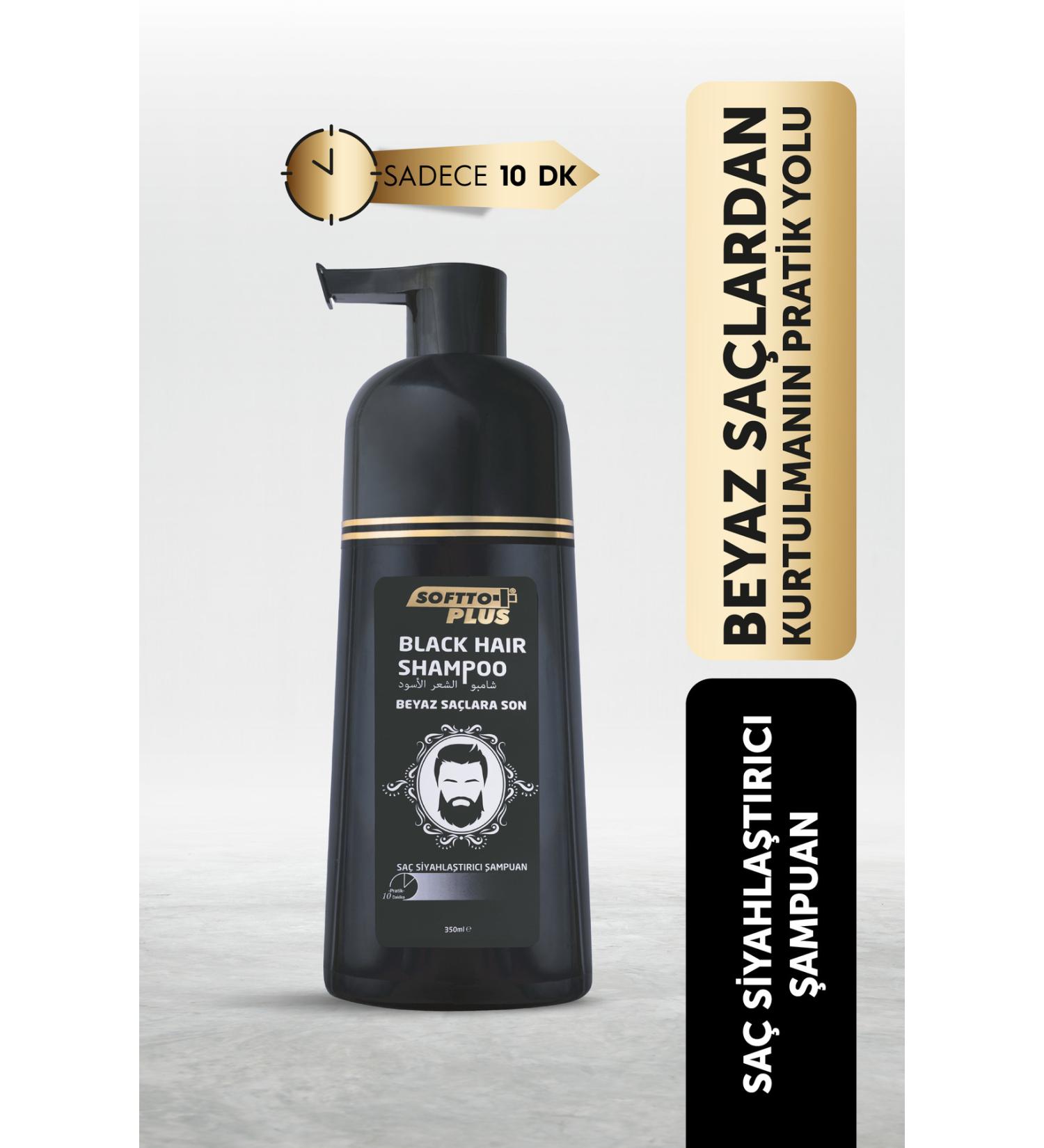 Softto Plus For Strong Vibrant Black Hair Anti White And Gray Herbal Shampoo 350 Ml - Buy Online on GoSupps.com