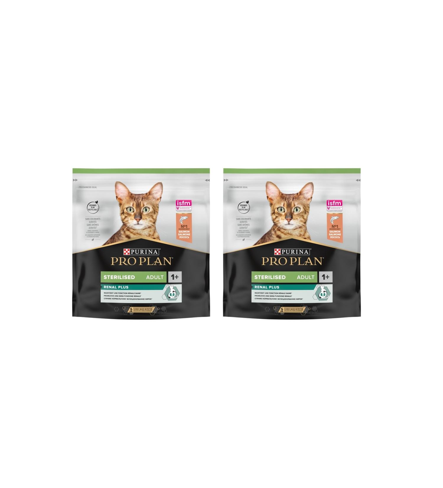 Pro Plan Renal Plus Sterilesed Salmon Sterilized Cat Food 400 Gr. X 2 Packs