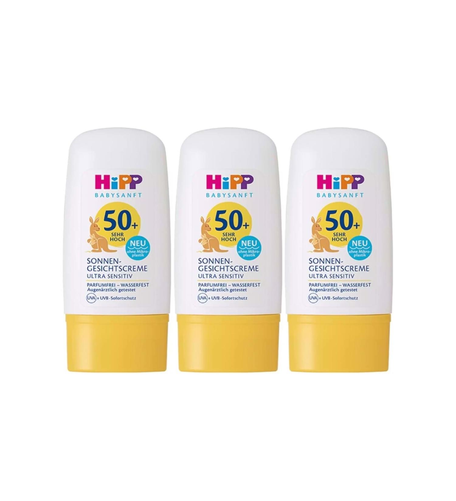 Hipp Babysanft Sun Cream - Face Sunscreen 50+ Factor Ultra Sensitive 30ML (Set of 3)