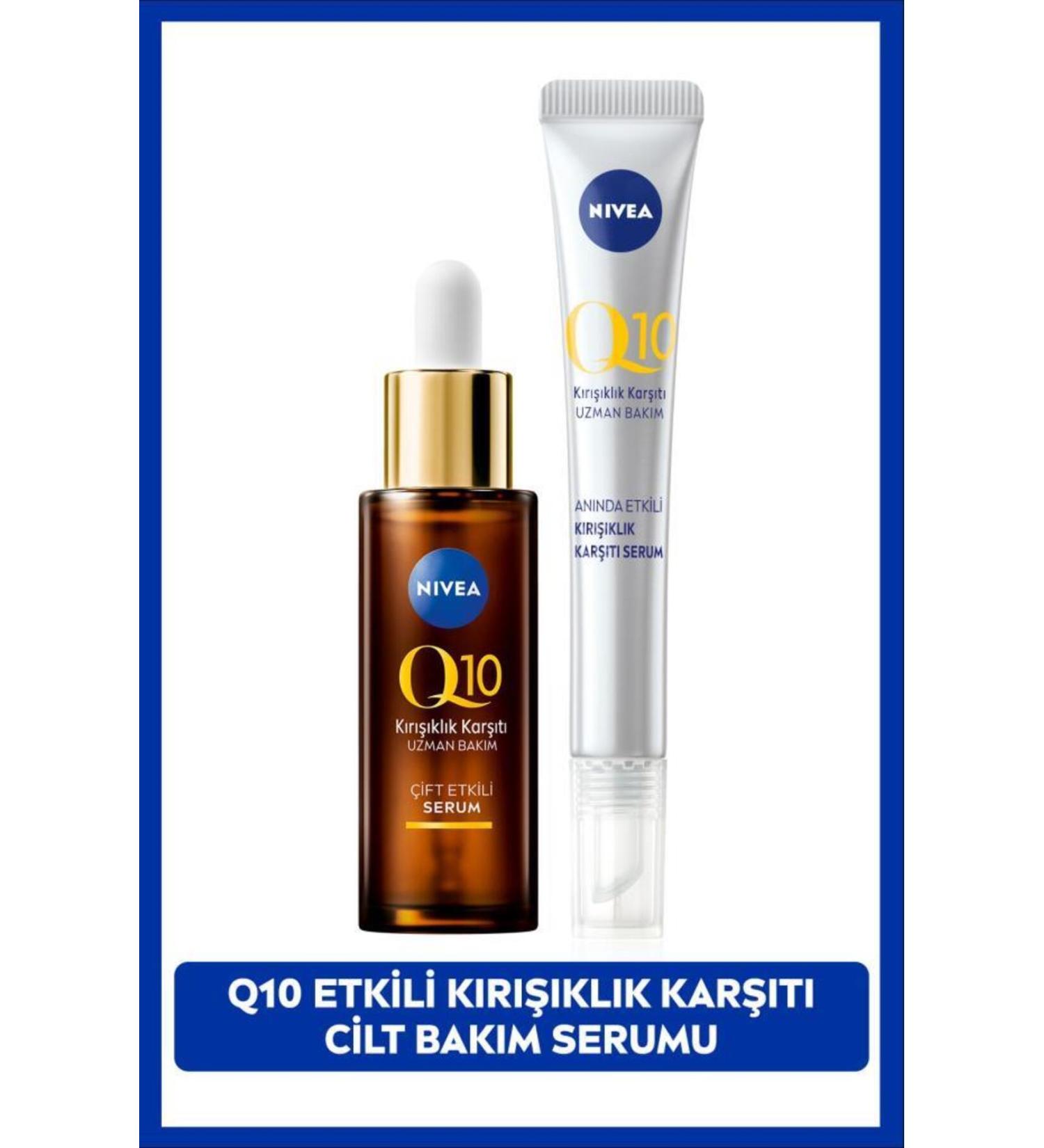 NIVEA Wrinkle-Prone Skin Repair Serum 30ml Q10 Anti-Aging Serum 15ml Demb.683