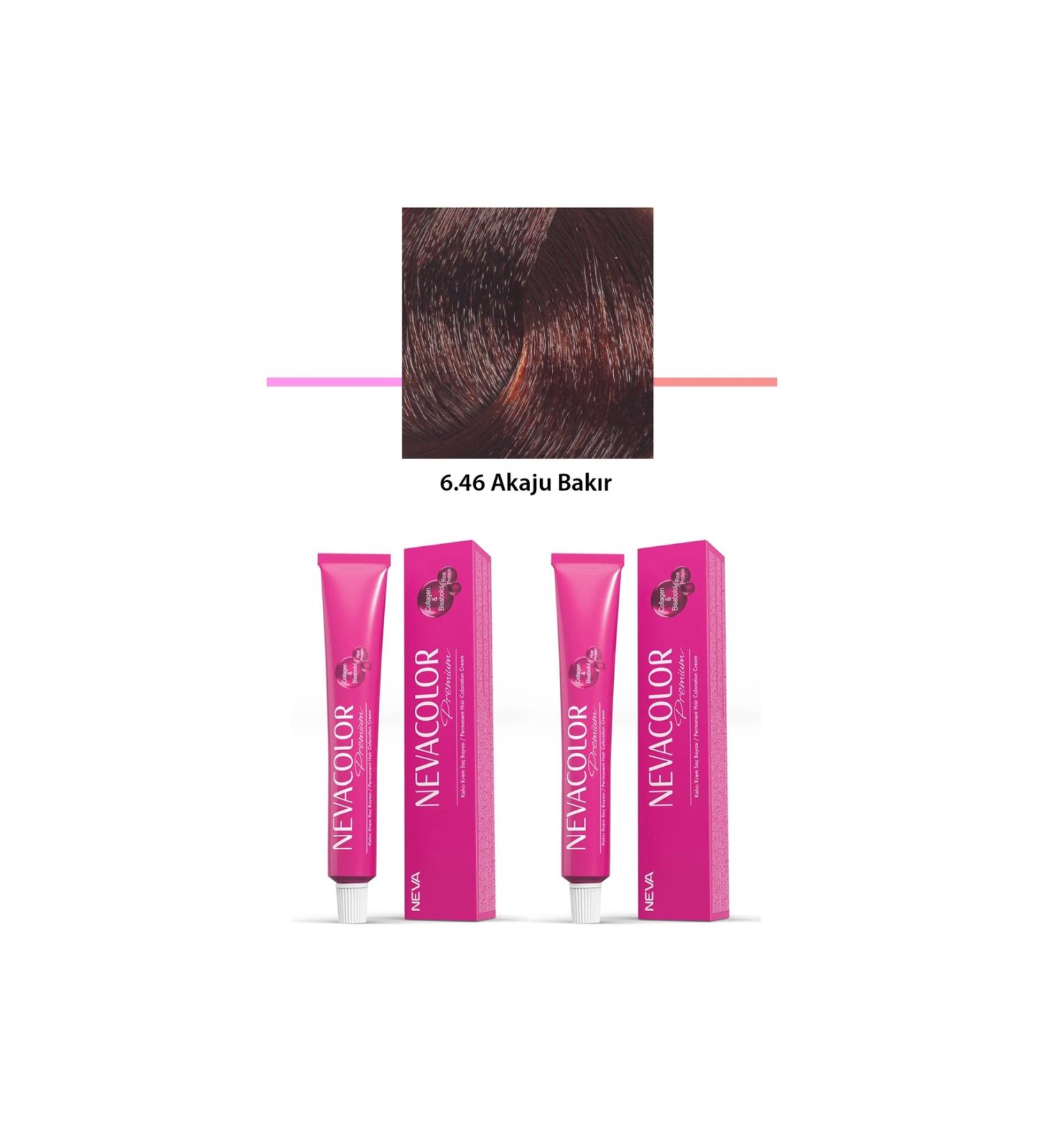 EGATOPTAN 2 Set Premium 6.46 Akaju Copper - Permanent Cream Hair Dye 2 X 50 g Tube