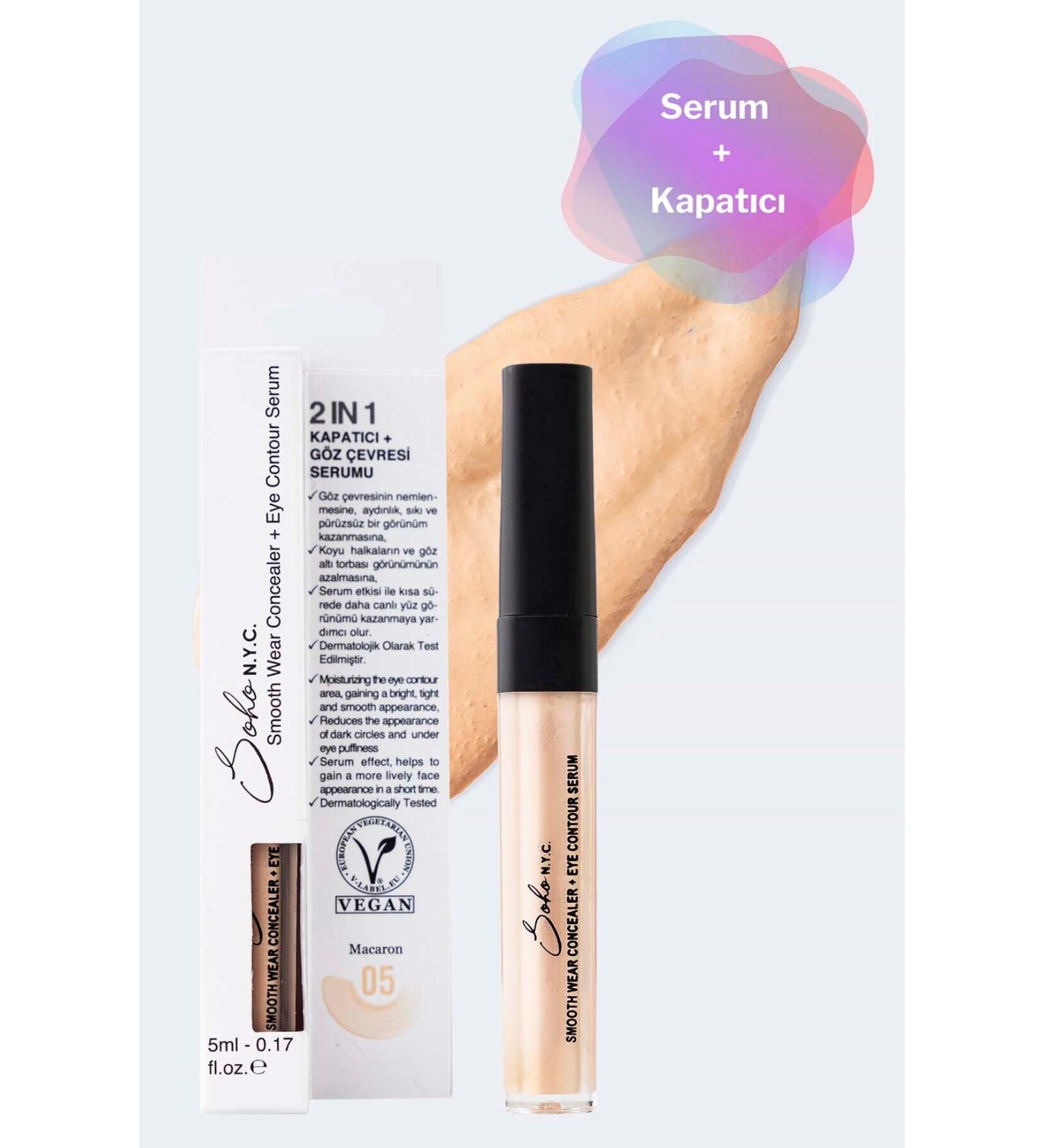 Soho NYC Vegan Under Eye Dark Circles and Bags Serum Concealer 5ml - No:5 Macaron