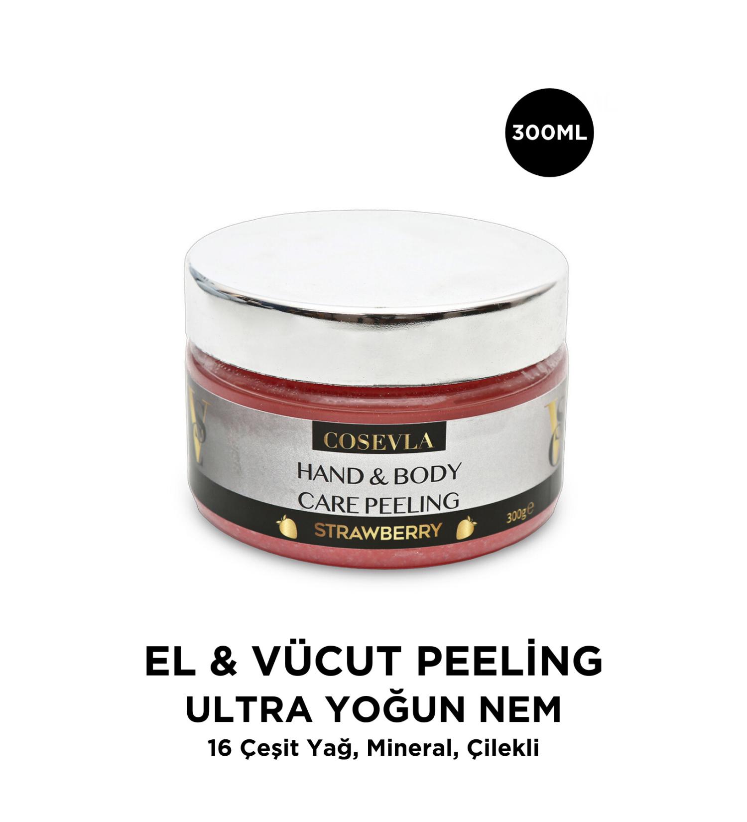 COSEVLA Hand and Body Strawberry Peeling Purifying Intensive Moisturizer 300ml - Buy Online on GoSupps.com