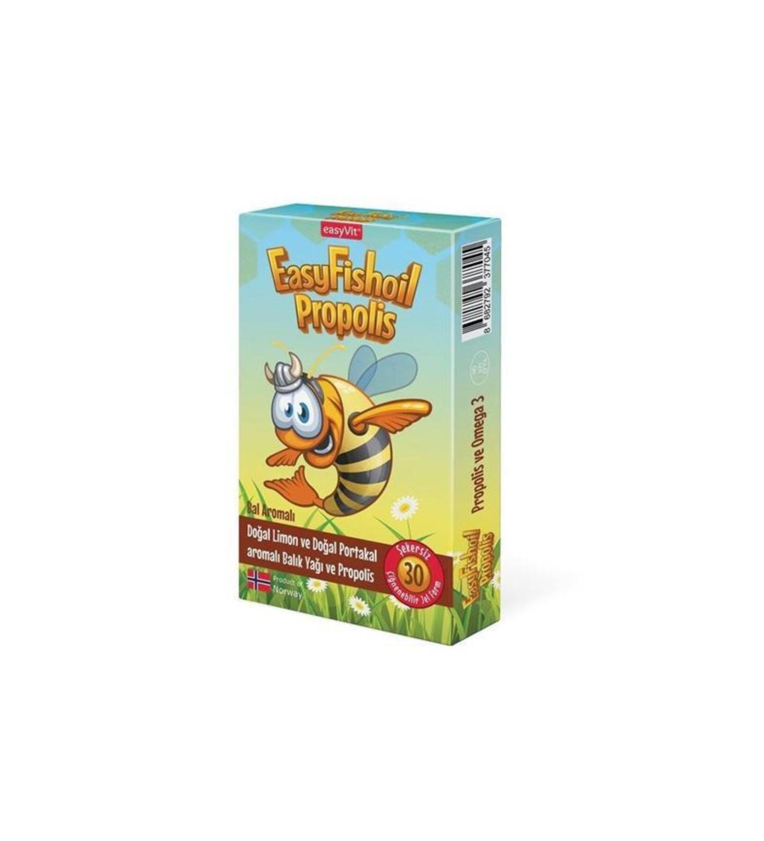 EASYVIT Easyvit Easyfishoil Propolis Omega 3 Honey Flavored 30 Gel Tablets