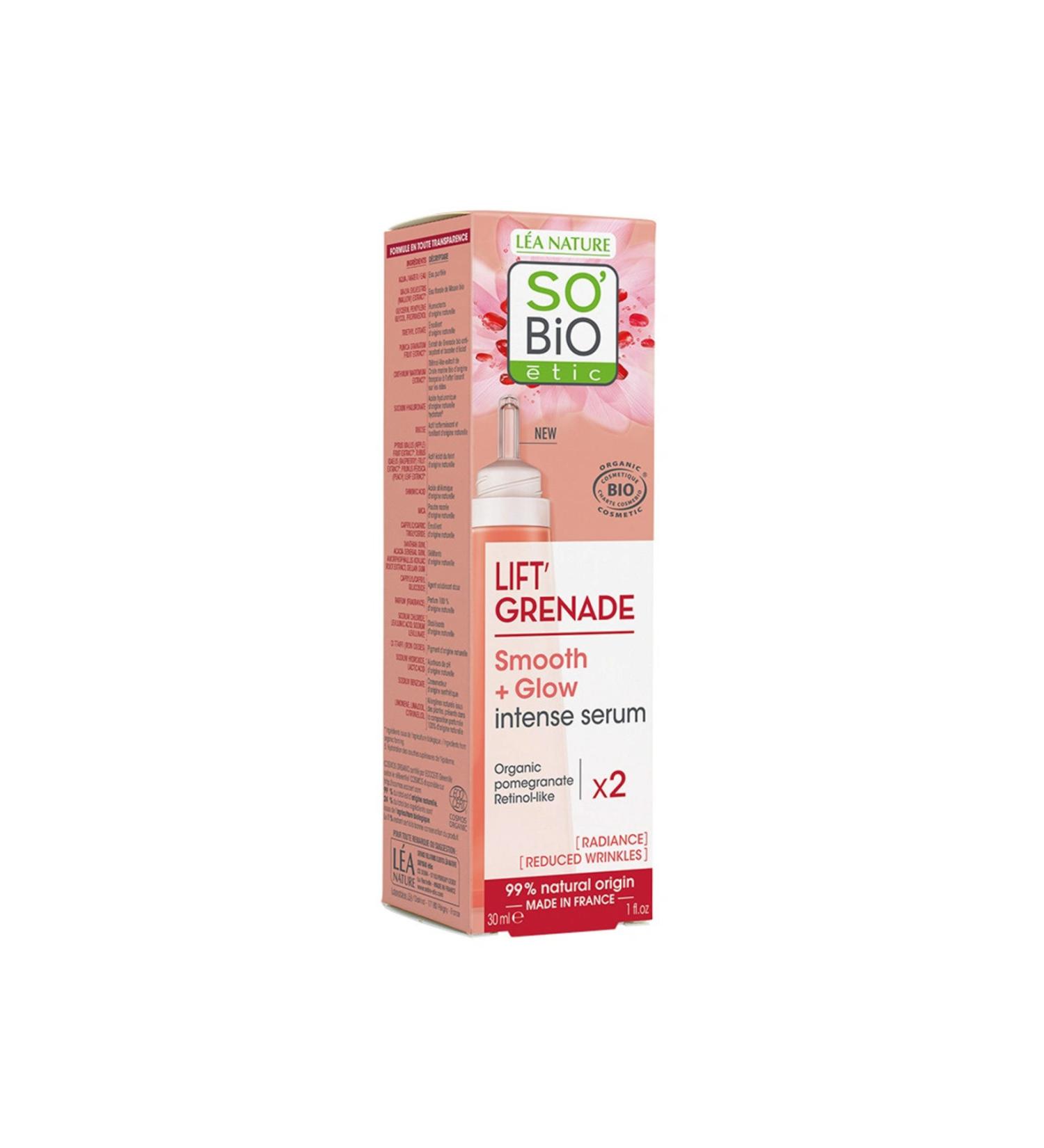 So'Bio Etic Lift Grenade Smooth Glow Intense Serum Organic Pomegranate Extract Brightening Skin Serum 30 ml - Buy Online on GoSupps.com