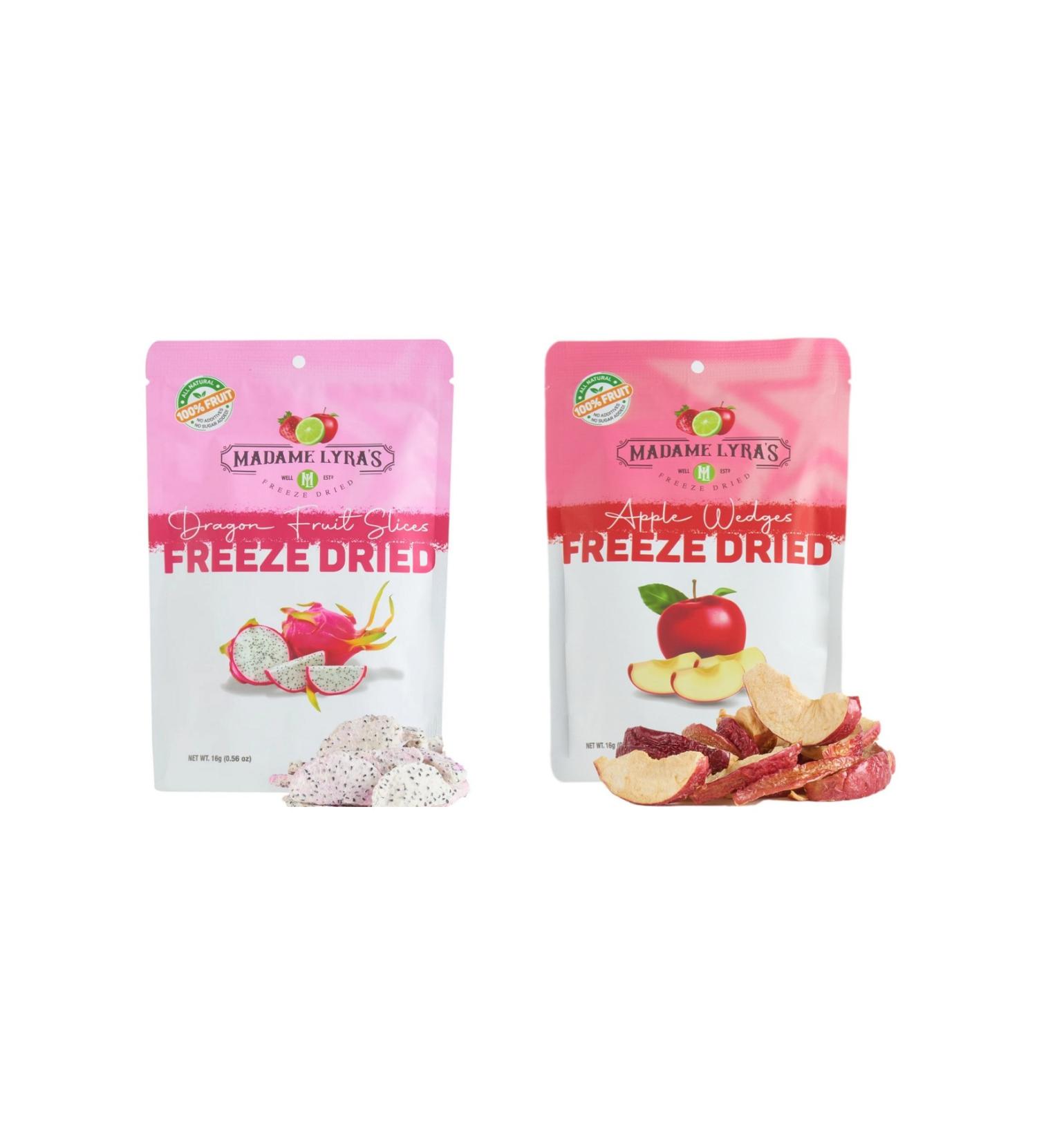 Madame Lyras 2-Piece Box * 16 gr Freeze Dried Fruit Tasting Apple Fruit White Dragon Fruit - Buy Online on GoSupps.com