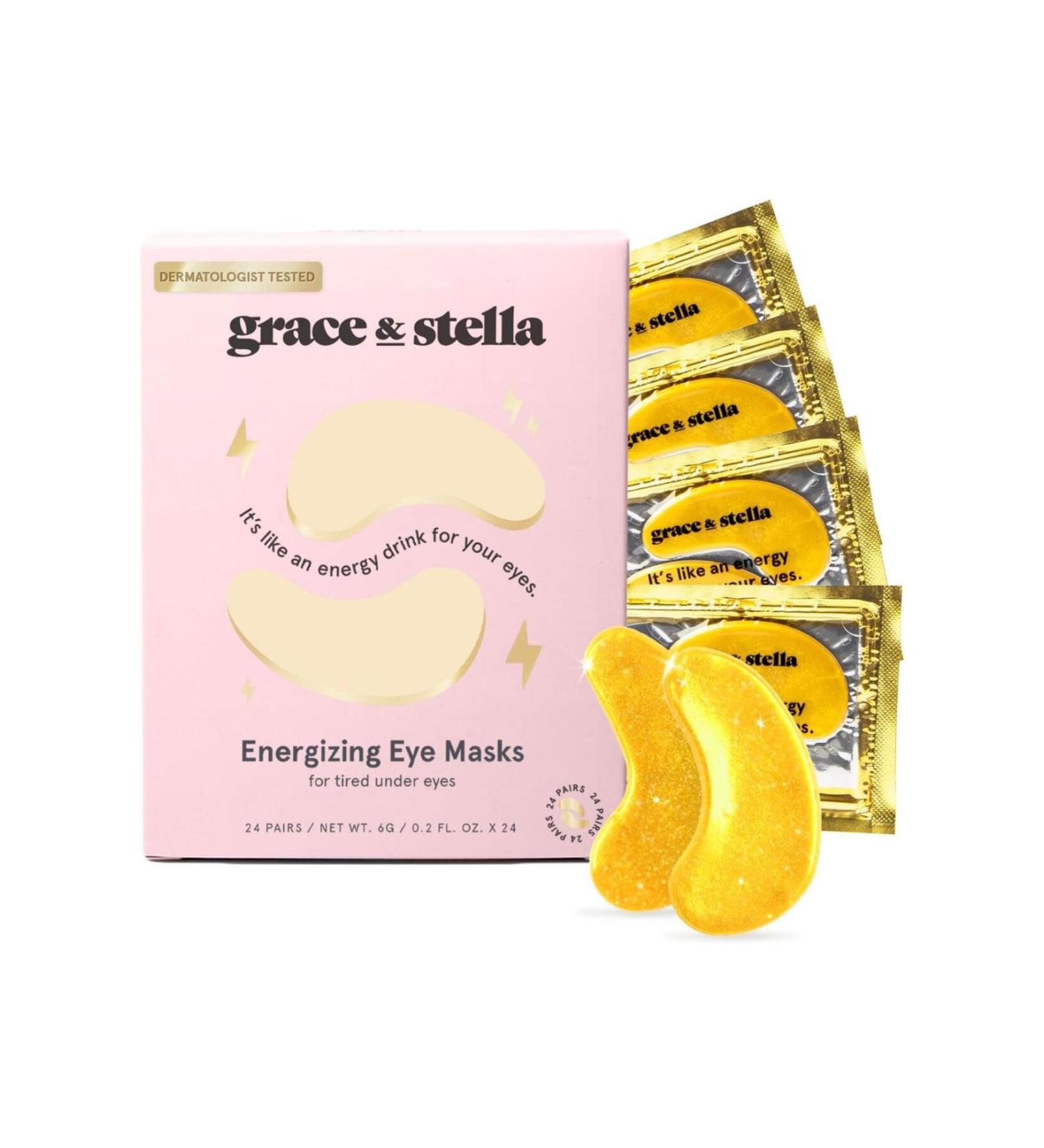 grace & stella Eye Mask (Gold 1 pc) Reduces Dark Circles Puffy Eyes Under Eye Bags - Buy Online on GoSupps.com
