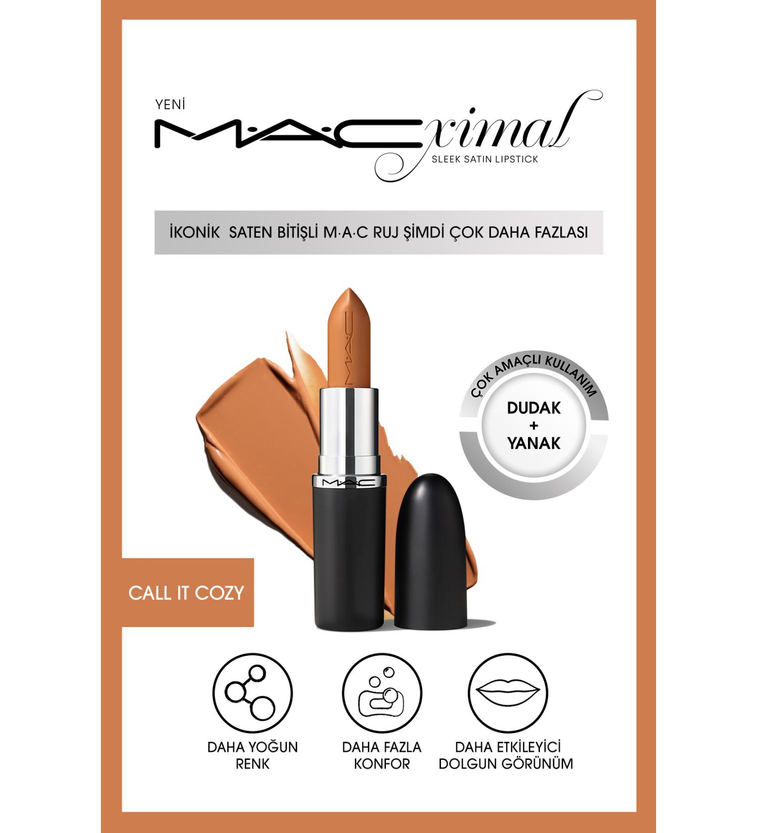 Mac Lipstick with a Nourishing Satin Finish That Gives an Impressively Plump Look - Call It Cozy 3.5g