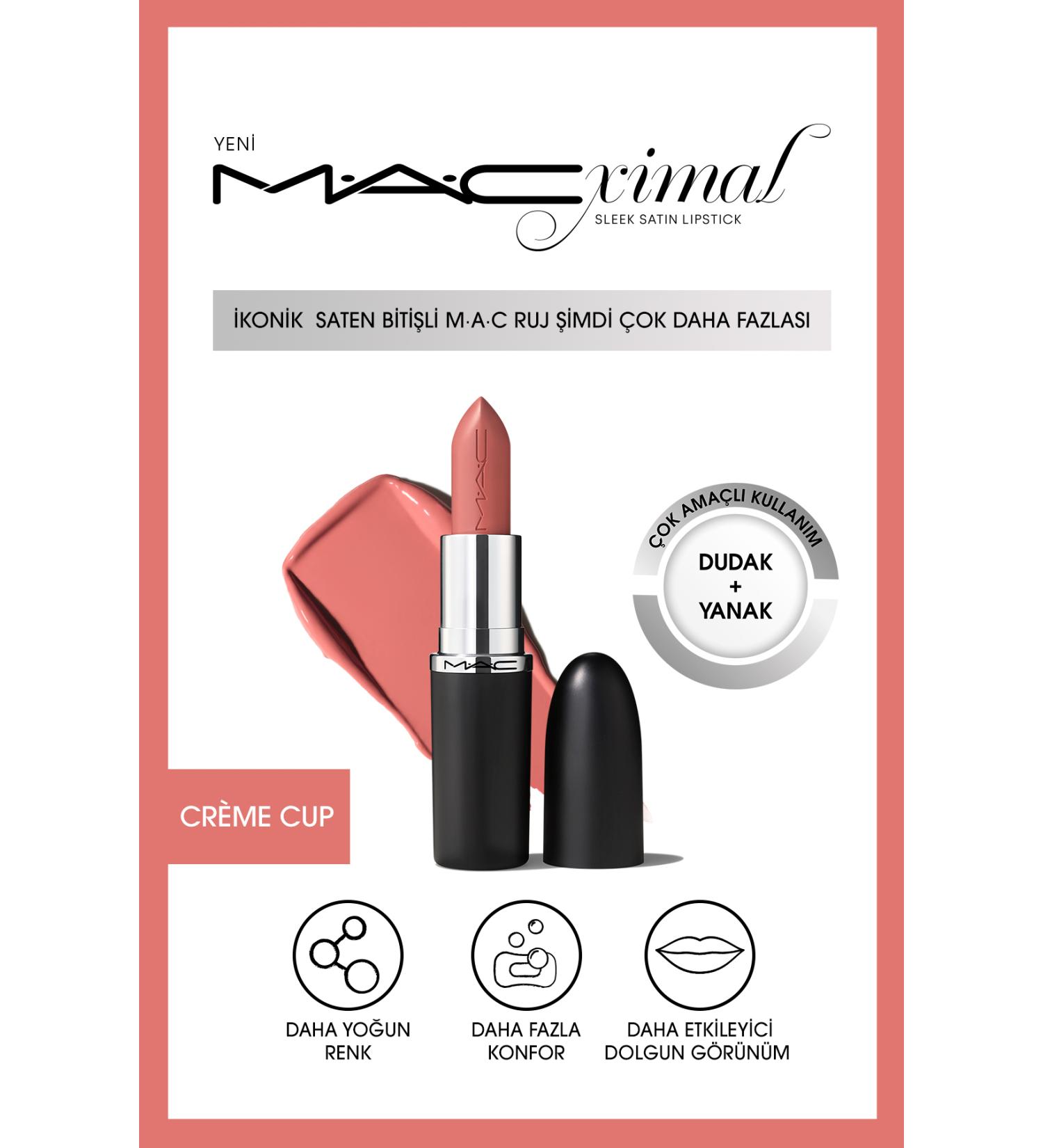 Mac Intense Color Fuller Appearance Satin Finish Lip and Cheek Lipstick-CR ME CUP 3.5GM KEYO457