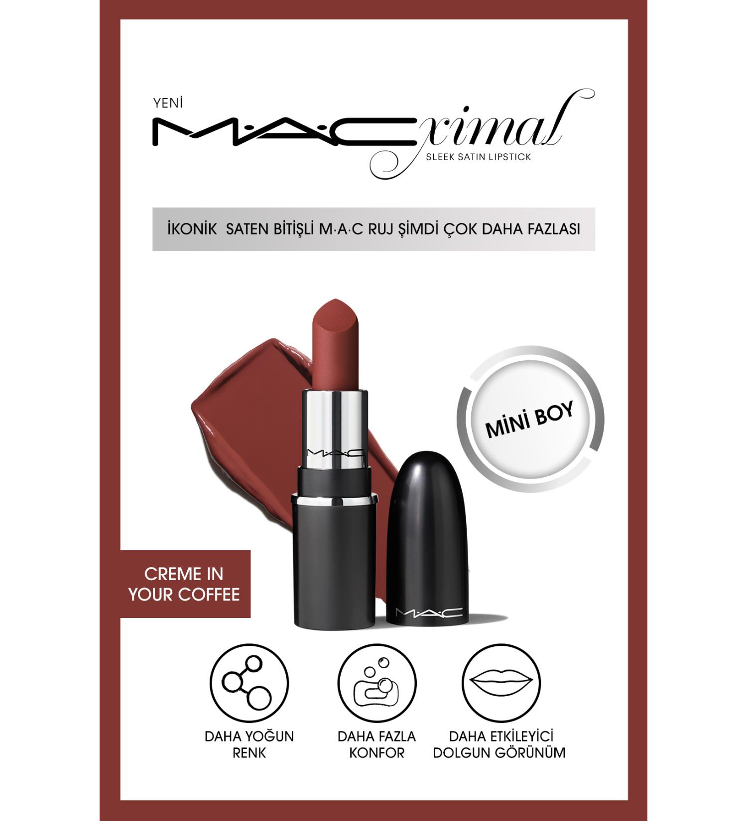 Mac CREME IN YOUR COFFEEV- MACximal Mini Sleek Satin Lipstick Iconic Satin Finish Lipstick 1.5GM - Buy Online on GoSupps.com