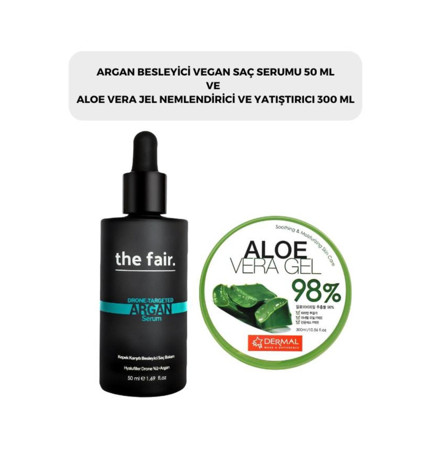 The Fair the fair. Argan Hair Serum 50 ml and Dermal Aloe Vera Gel Moisturizing and