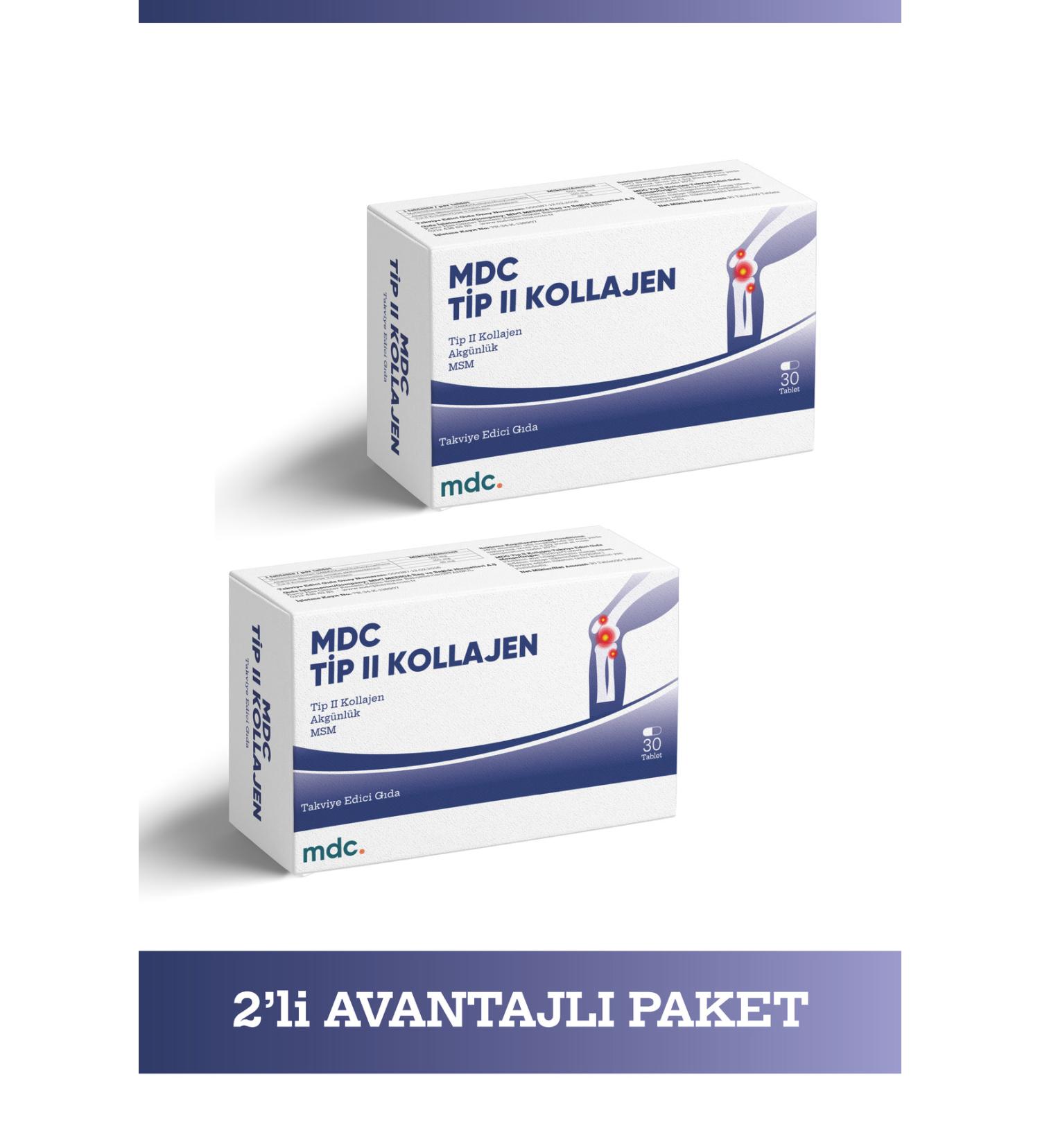 MDC Type 2 Collagen MSM and Boswellia Extract 30 Tablets Advantageous Package - Buy Online on GoSupps.com