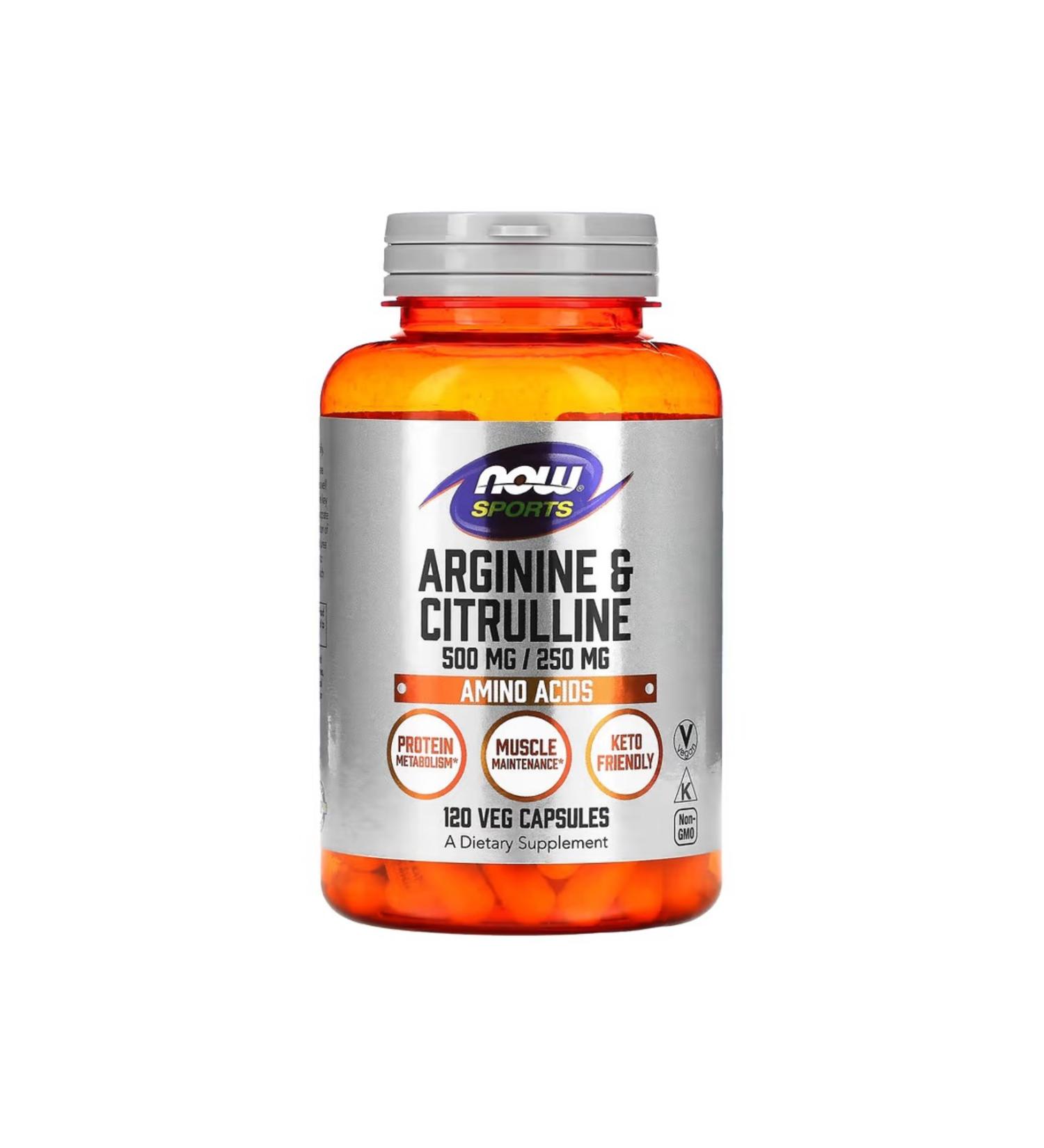 Now Foods Sports Arginine & Citrulline 120 Veg Capsules