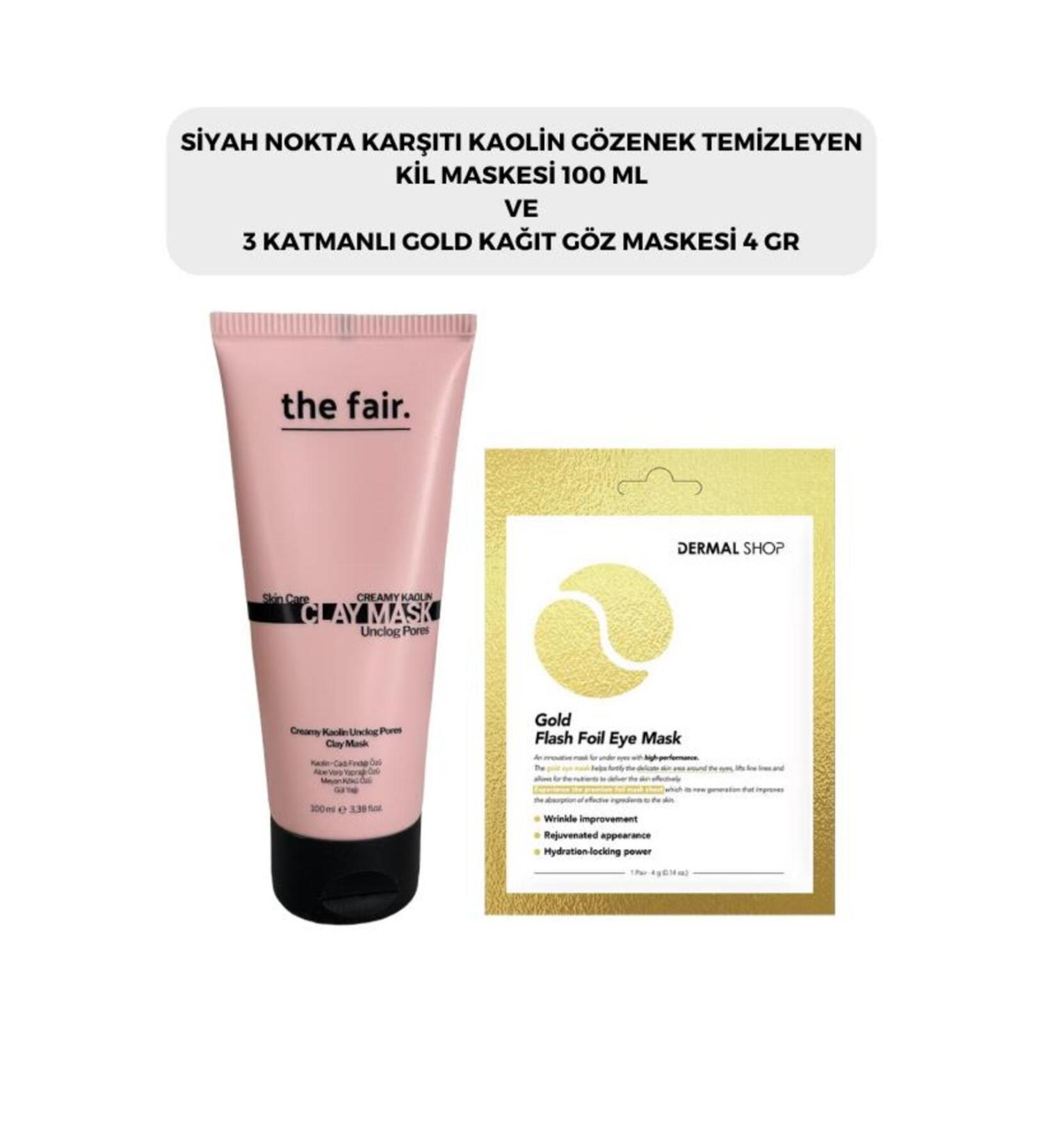 The Fair the fair. Pore Cleansing Clay Mask 100 ml and Dermal 3 Layer Gold Eye Mask 4 gr