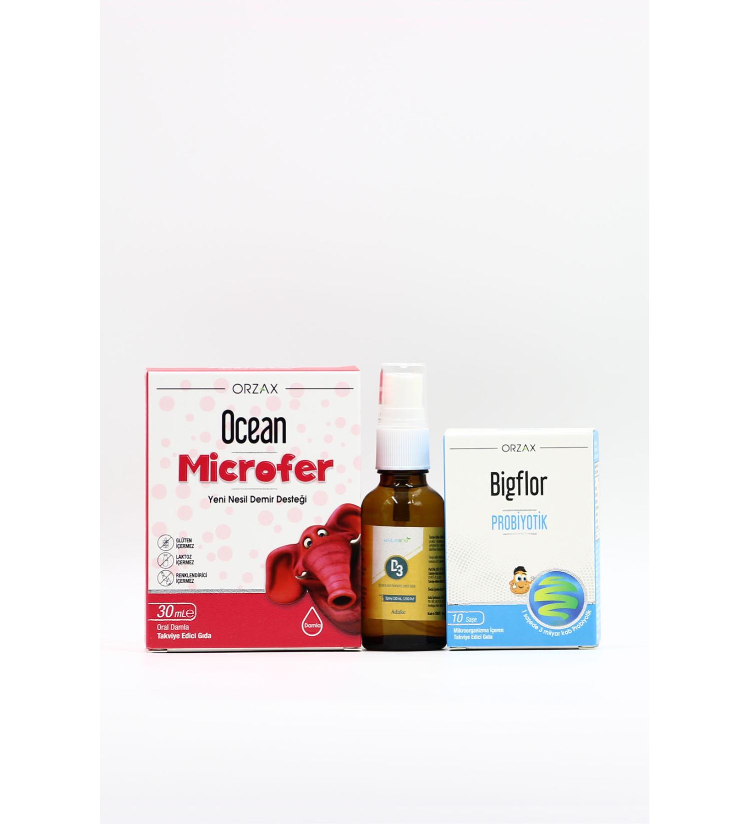 Iron and Immune Support Package for Children with Ocean Microfer Estellife D3 and Big Flor