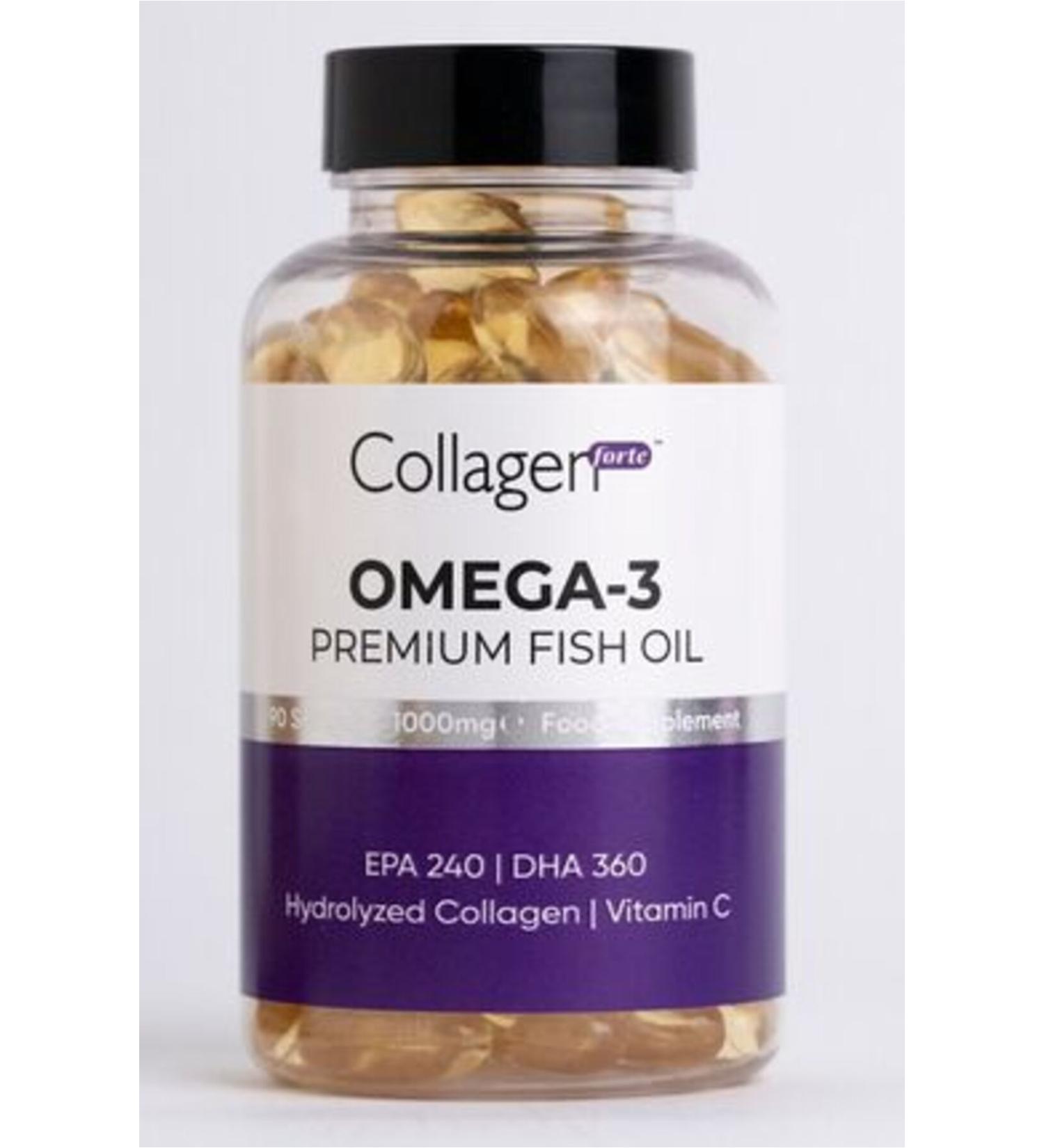 NOVAFACE STD Omega-3 Premium Fish Oil 90 Softgel X 1000mg Fish Oil Hydrolyzed Collagen & Vitamin C Classic