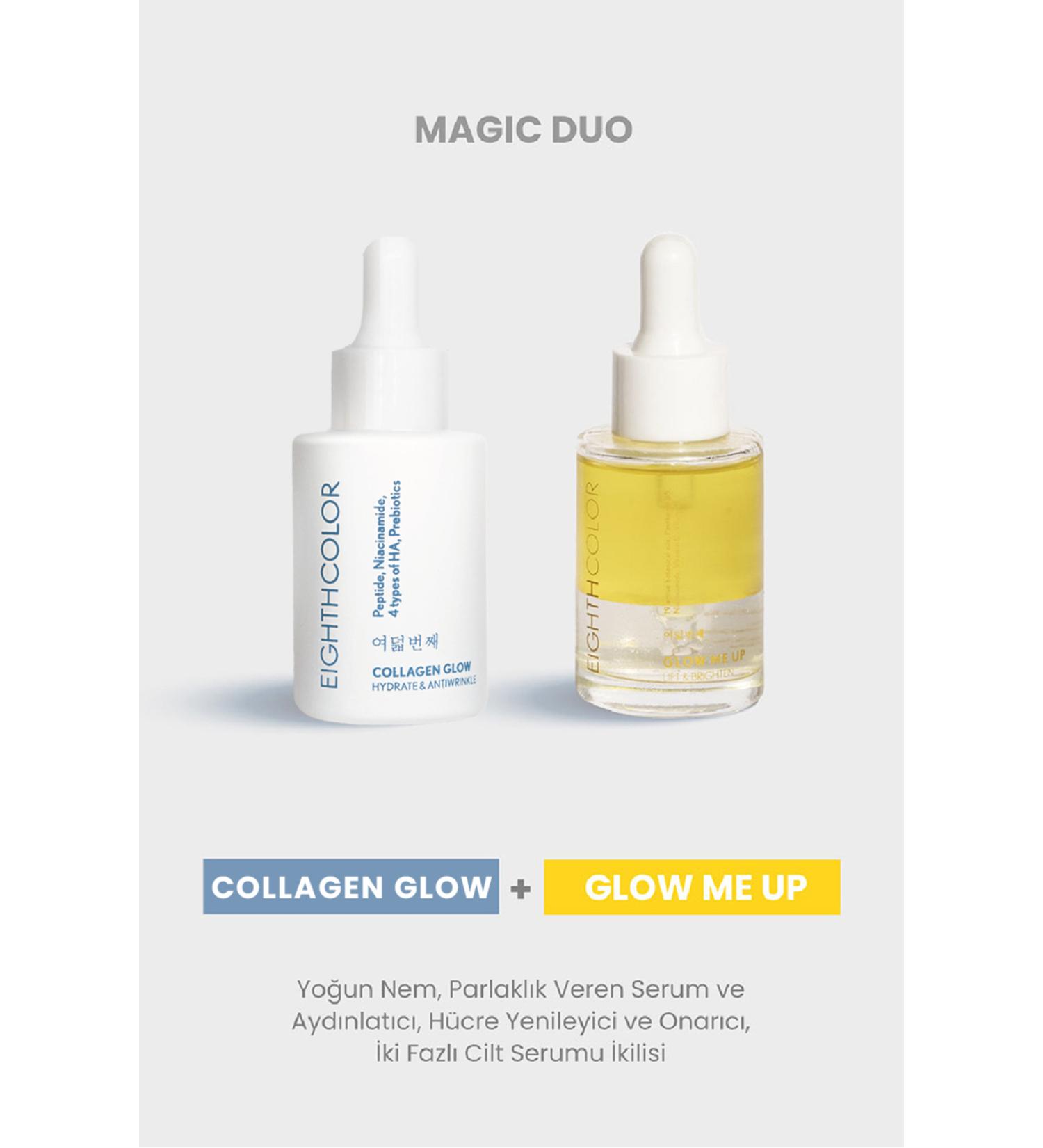 EIGHTH COLOR Magic Duo: Collagen Glow 30ml Glow Me Up 30ml Serum Set - Buy Online on GoSupps.com
