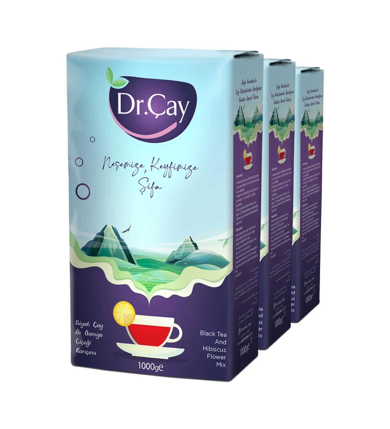 NORTH STAR CUP Dr. Tea Black Tea and Okra Flower Mixture 1kg Gr 3-pack