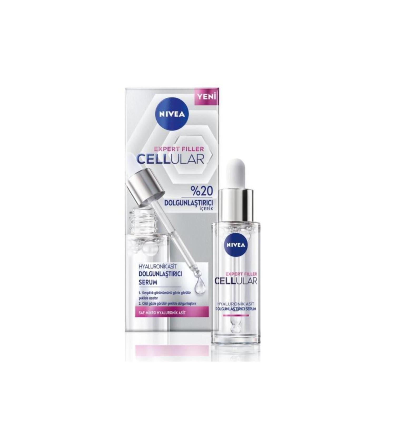 NIVEA Cellular Expert Filler Plumping Serum 30ml Anti-Wrinkle Hyaluronic Acid Moisturizer - Buy Online on GoSupps.com