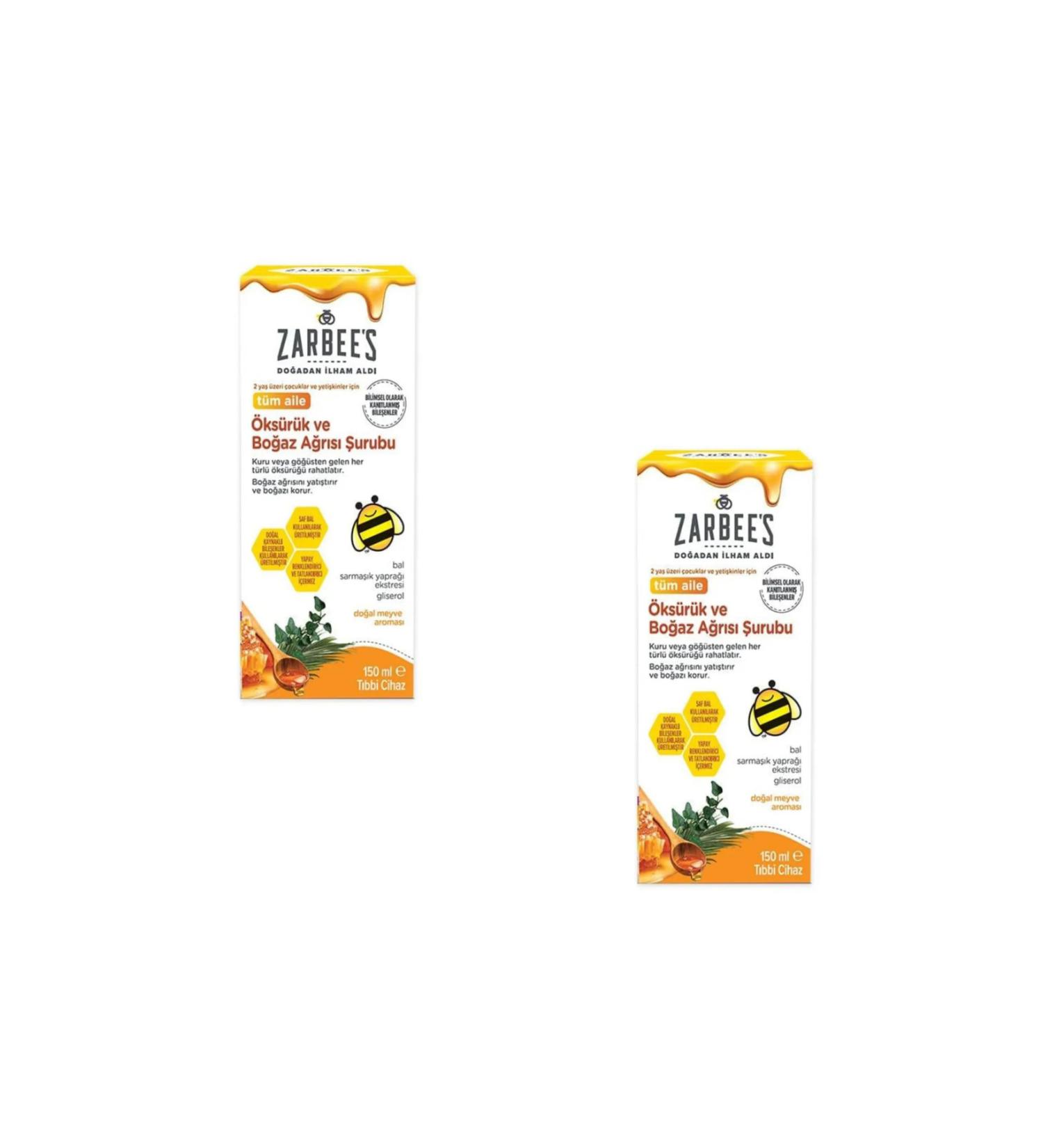 Zarbees Sore Throat Syrup 150 ml X2