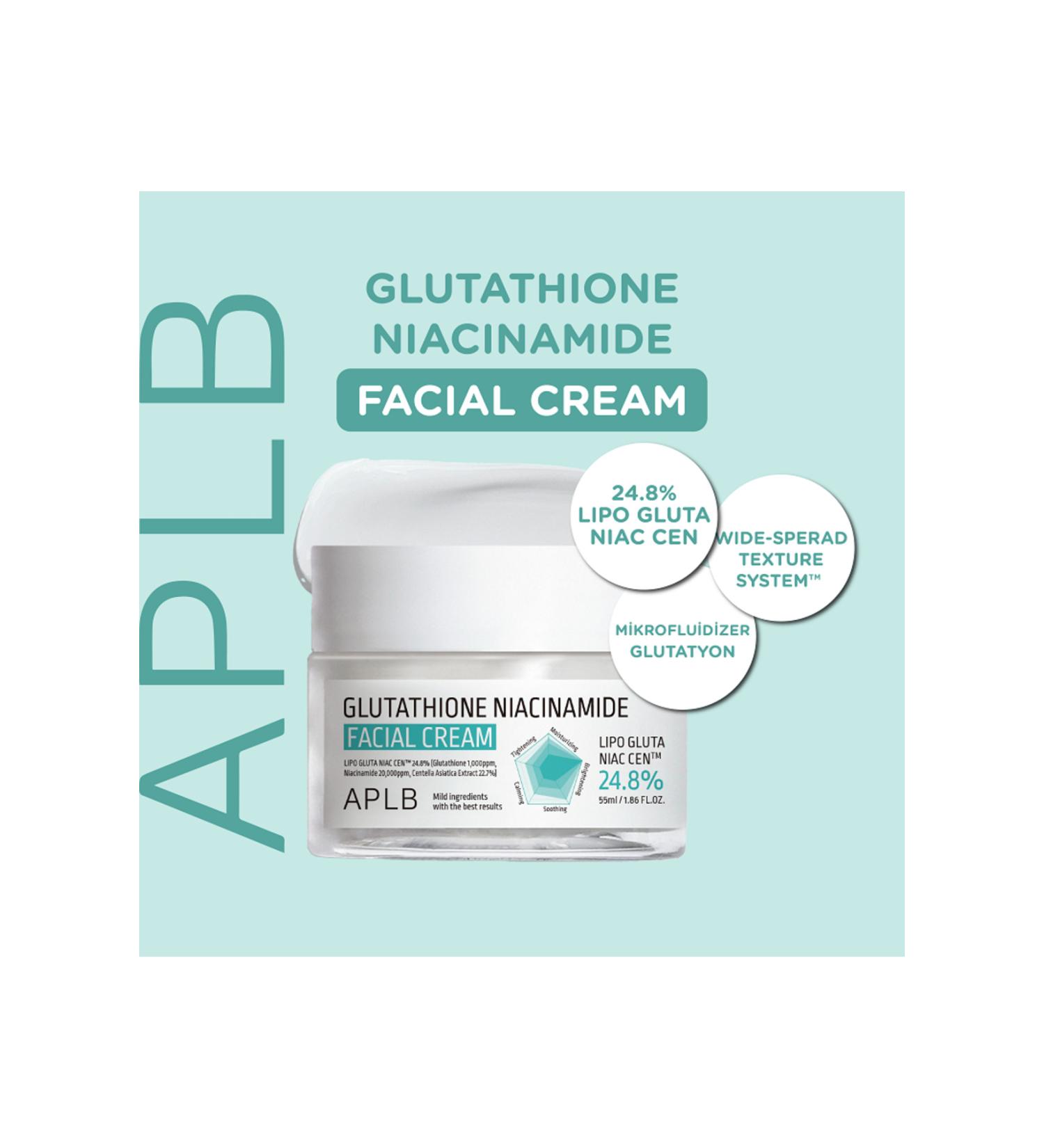 APLB Glutathione Niacinamide Facial Cream 55ml- Glutathione and Niacinamide Face Cream - Buy Online on GoSupps.com