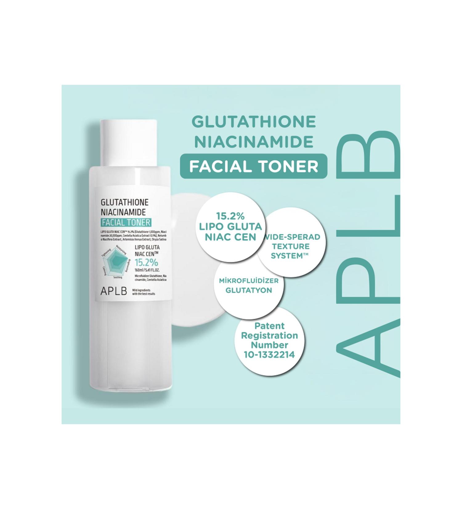 APLB Glutathione Niacinamide Facial Toner 160ml - Toner with Glutathione and Niacinamide - Buy Online on GoSupps.com