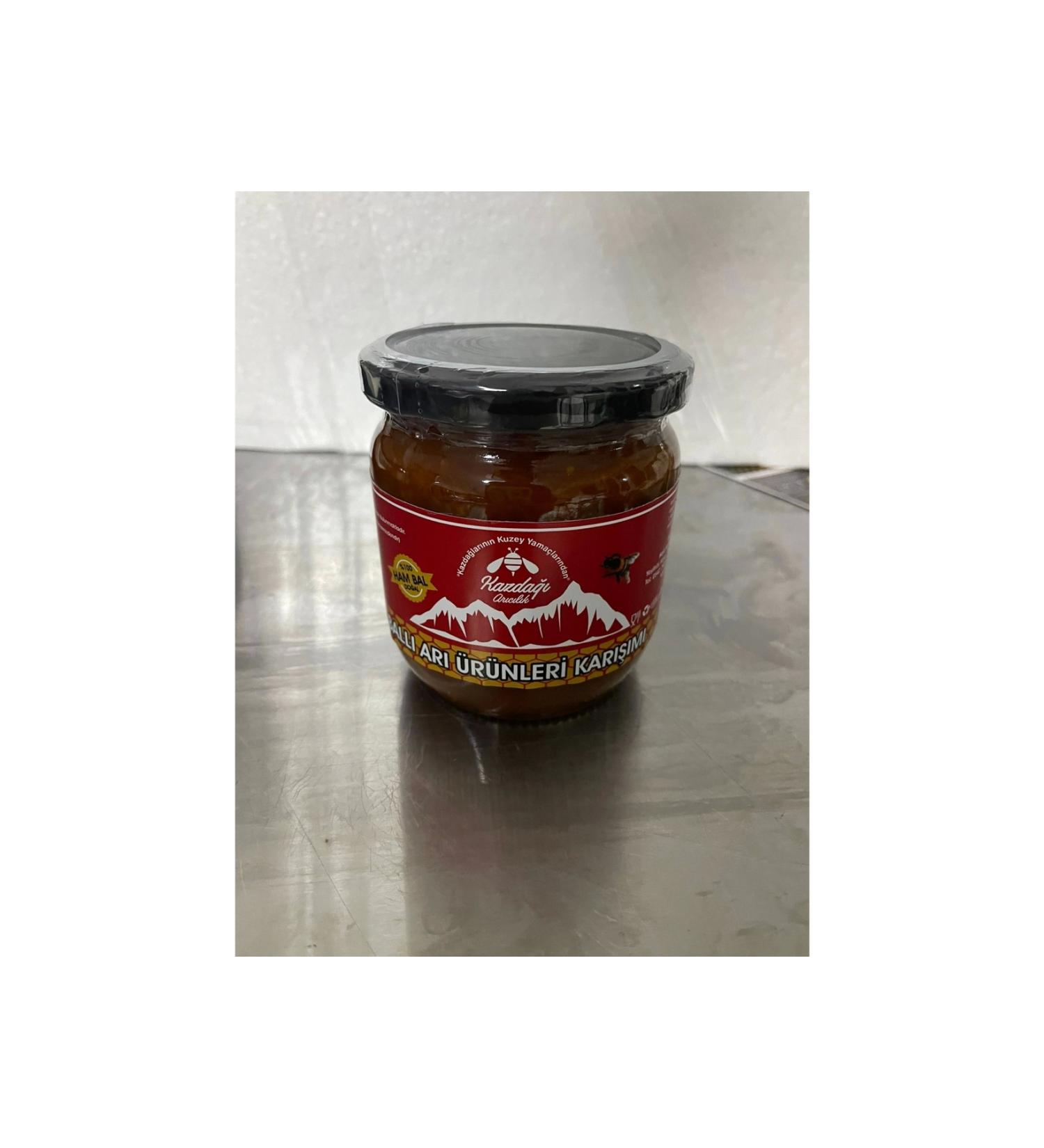 Kazdagi Beekeeping Flower Honey Bee Products Mixture 500gr (honey pollen perga propolis)