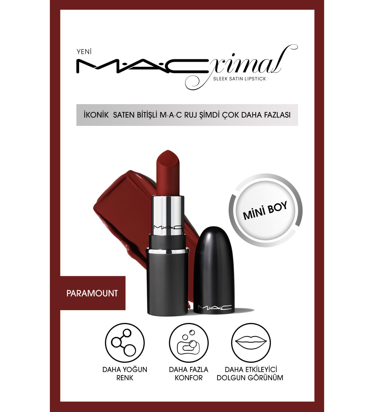 Mac Intense Color Satin Finish Lip and Cheek Mini Lipstick-PARAMOUNT 1.5GM KEYO447 - Buy Online on GoSupps.com