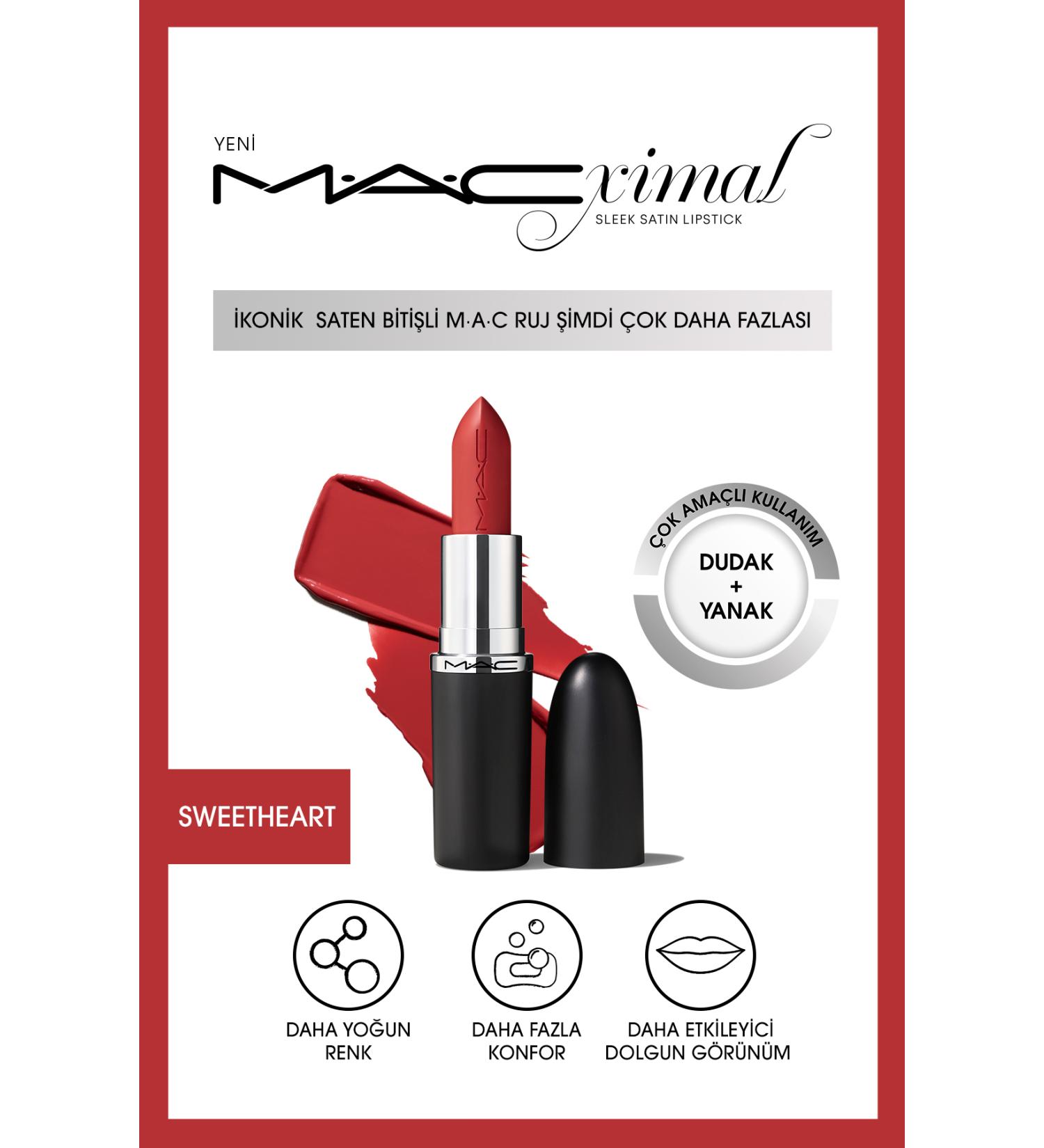 Mac Lipstick with a Nourishing Satin Finish That Gives an Impressively Plump Look - Sweetheart 3.5g