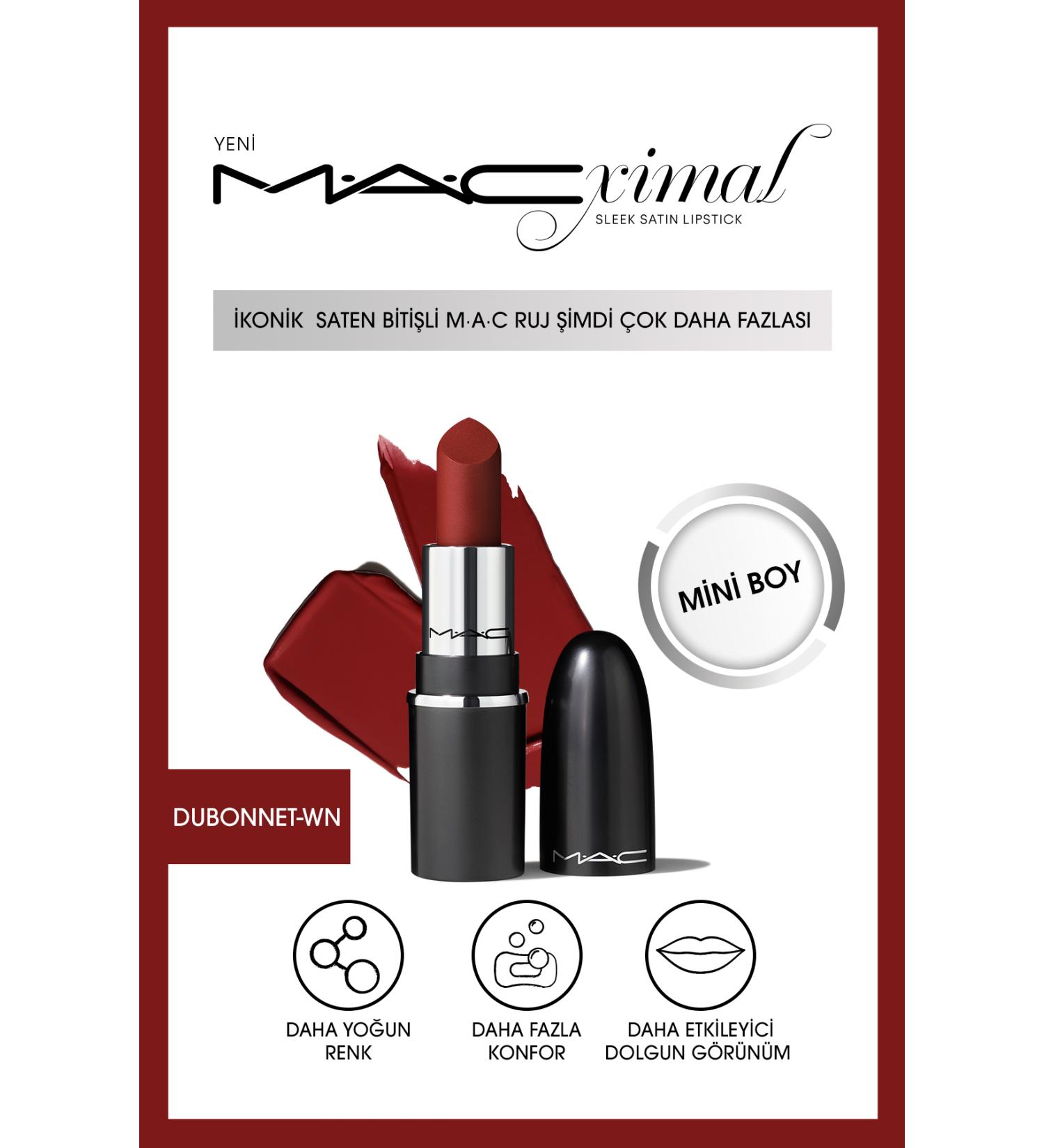 Mac Intense Color Satin Finish Lip and Cheek Mini Lipstick-DUBONNET 1.5GM KEYO448